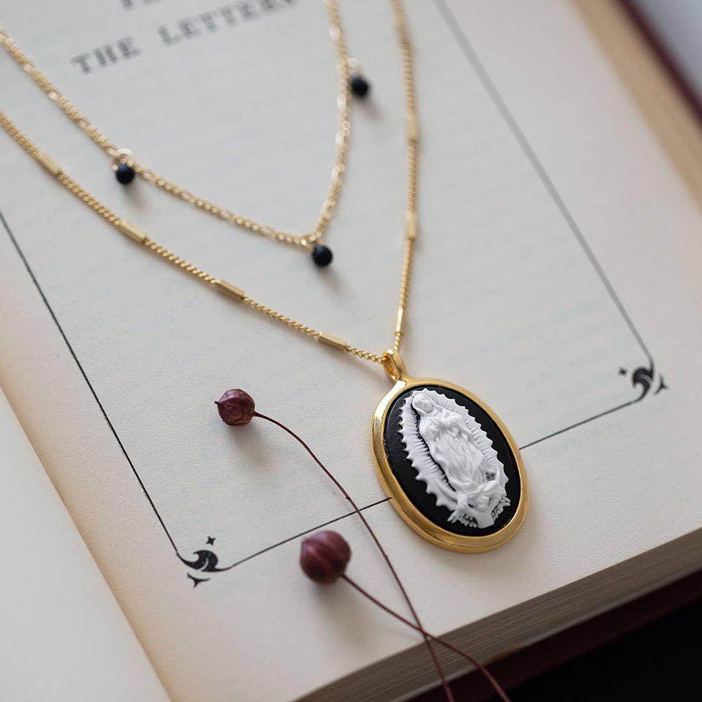 Amano Studio Virgin of Guadalupe Vintage Cameo Necklace