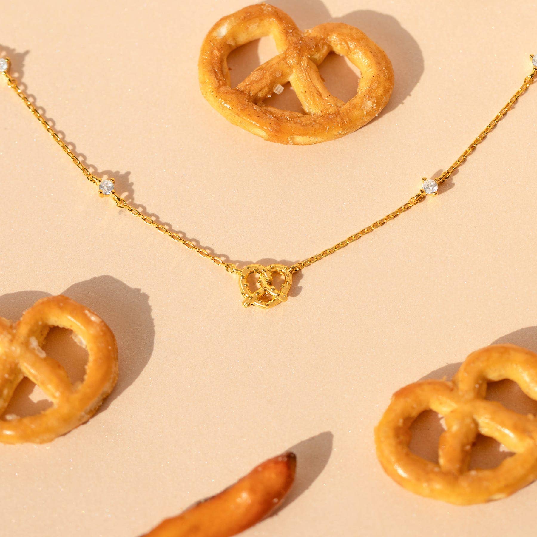 Girls Crew Salted Pretzel Necklace
