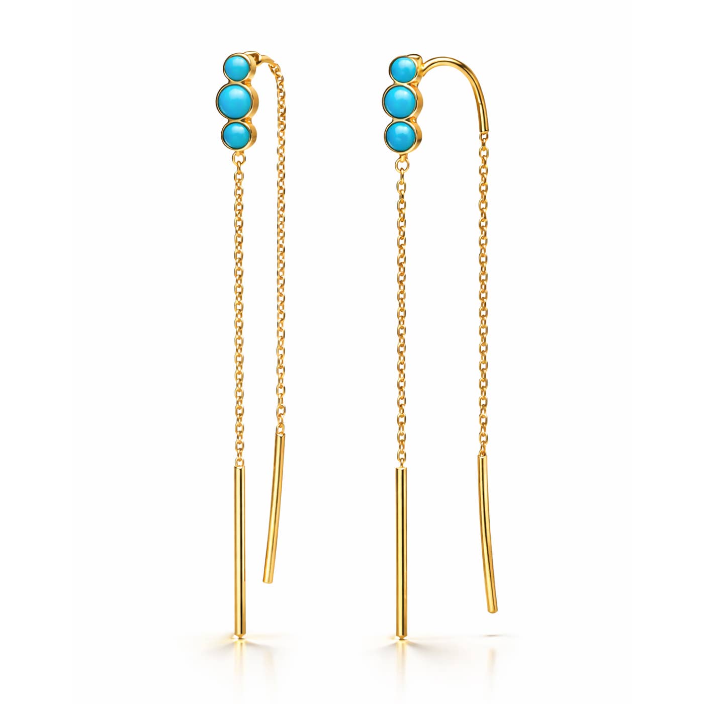 Triple Stone Threader Earring PE-7527