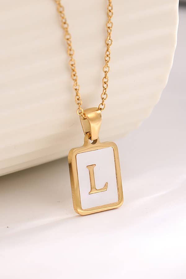 Josslyn MOP Initial Card Necklace 40NK314