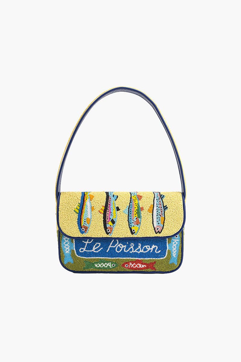 America & Beyond Fish Tales Beaded Shoulder Bag
