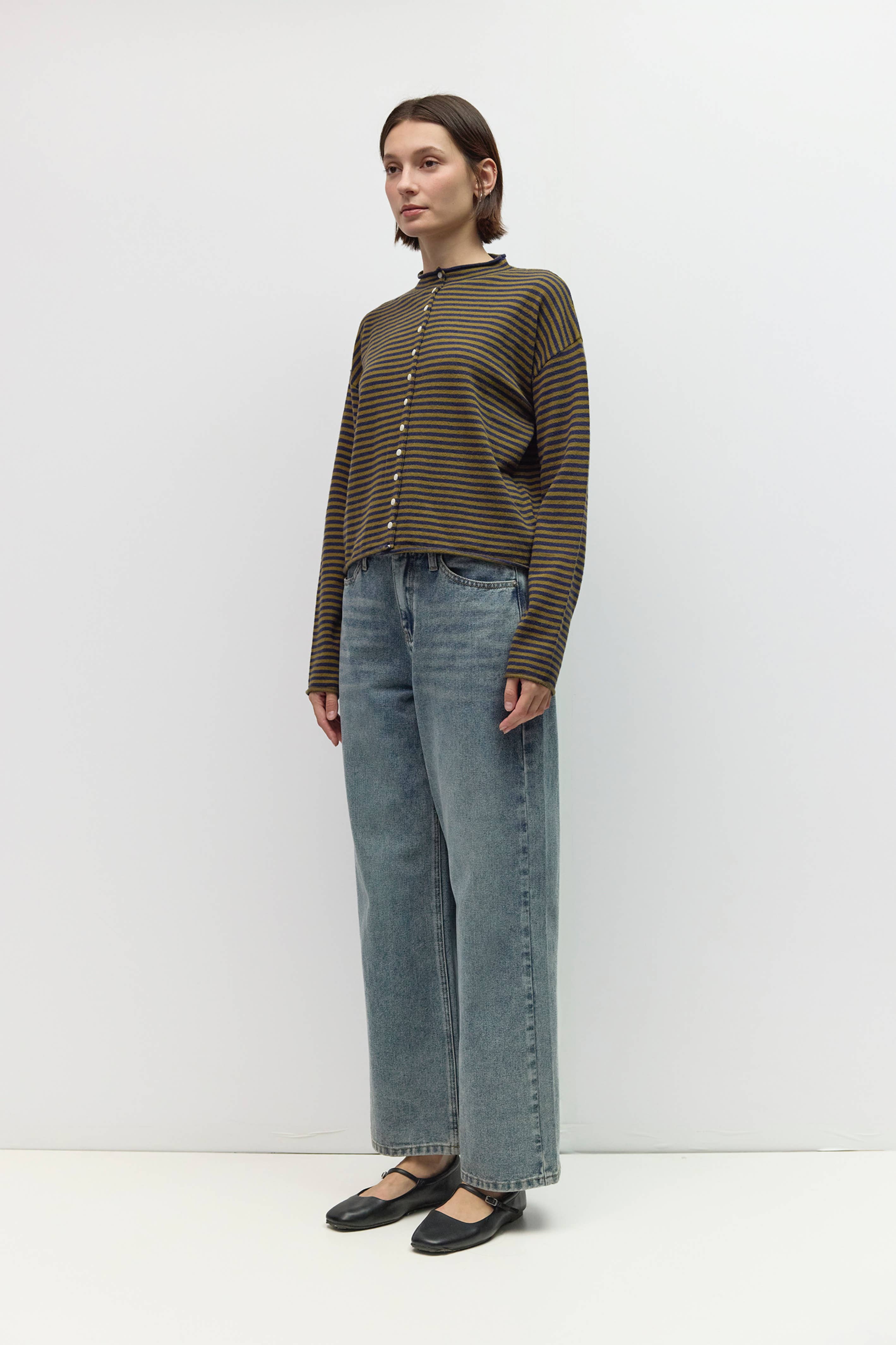 All Row The Elisa Striped Button-Down Cardigan