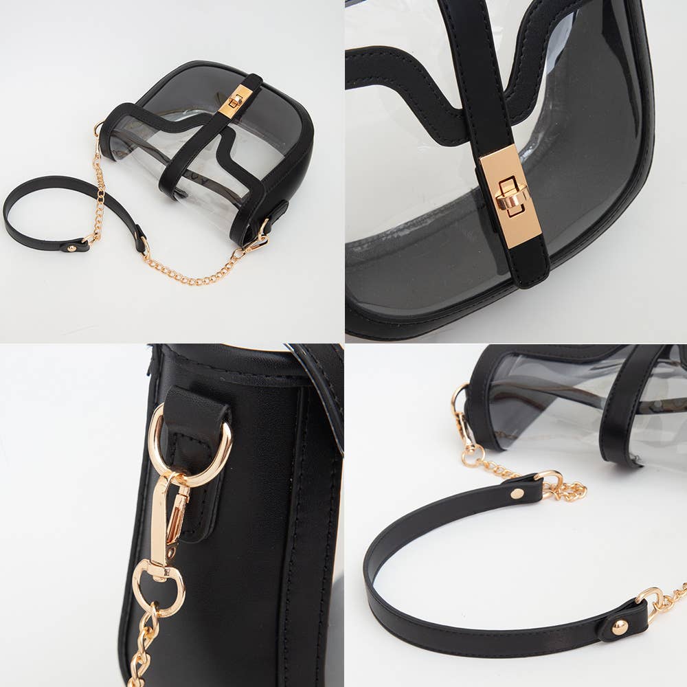 Catherine's Game Day Clear Transparent Saddle Bag