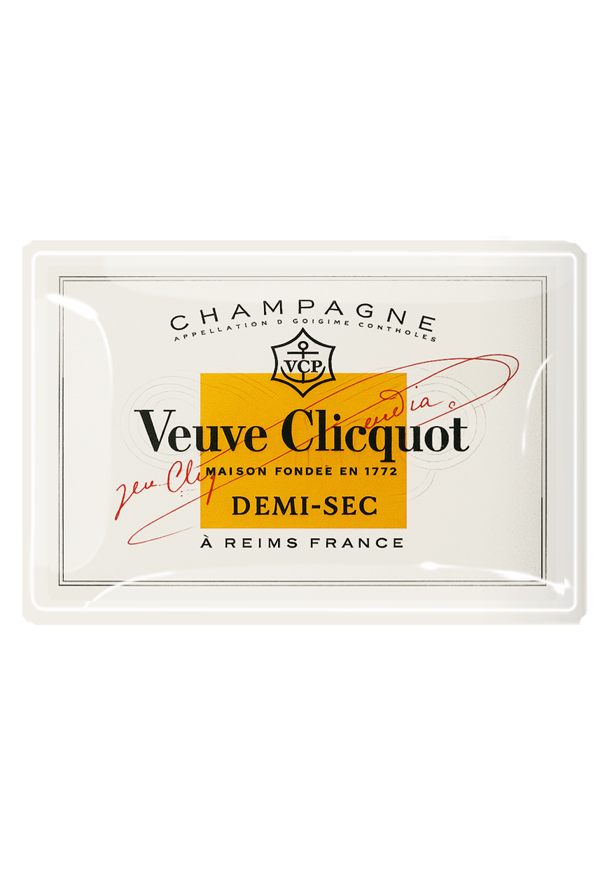 Ben's Garden Vintage Veuve Clicquot Demi-Sec Decoupage Glass Tray