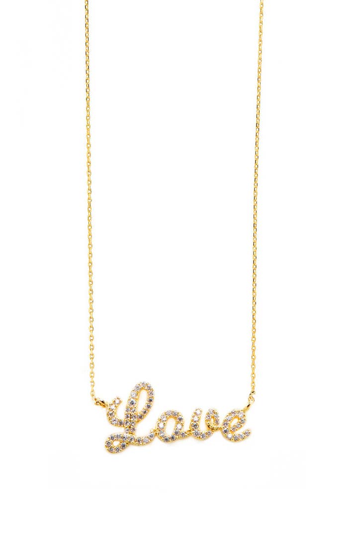 Pave Medium Love Necklace TN-94