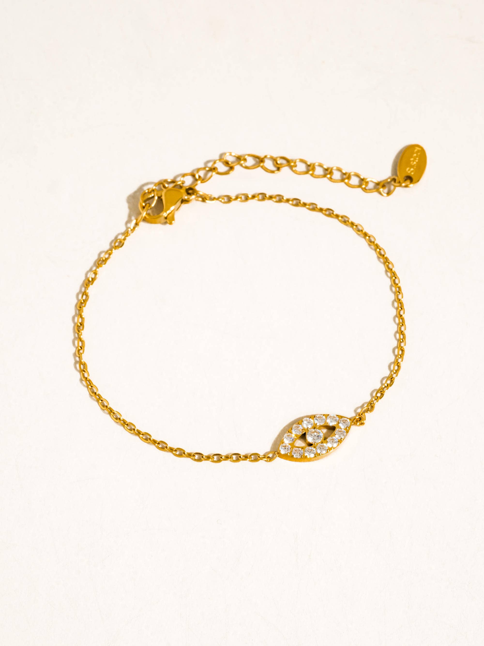 Flânerie Verano 18K Gold Non-Tarnish CZ Evil Eye Bracelet