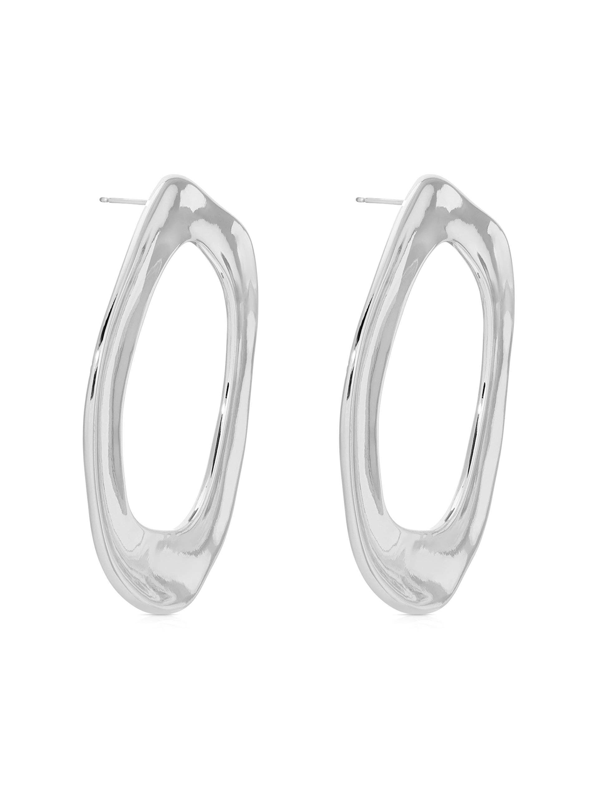 Ettika Open Circle Earrings in Silver