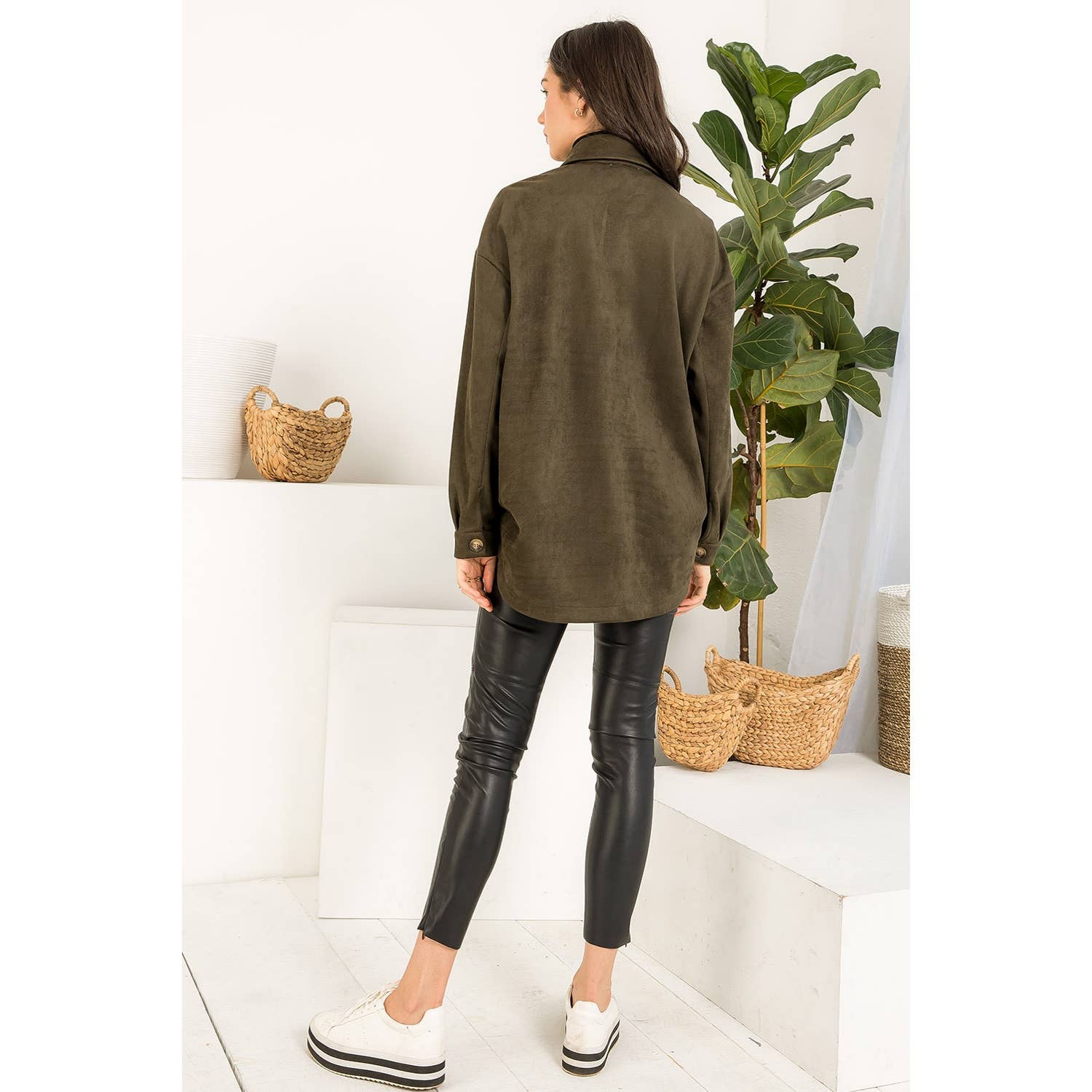 THML Suede Button Up Jacket THS0995