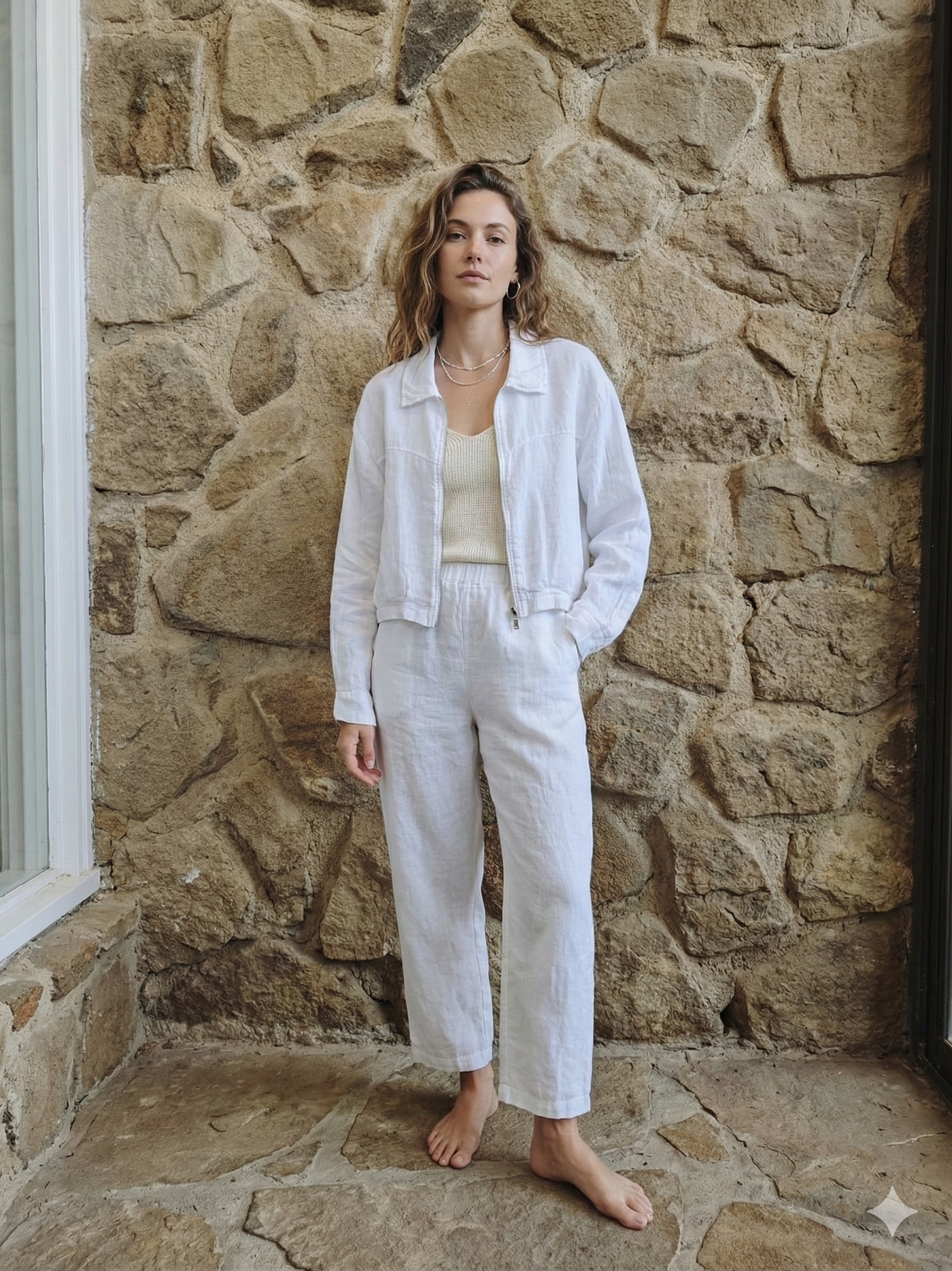 European Linen Zip-up Jacket 8369