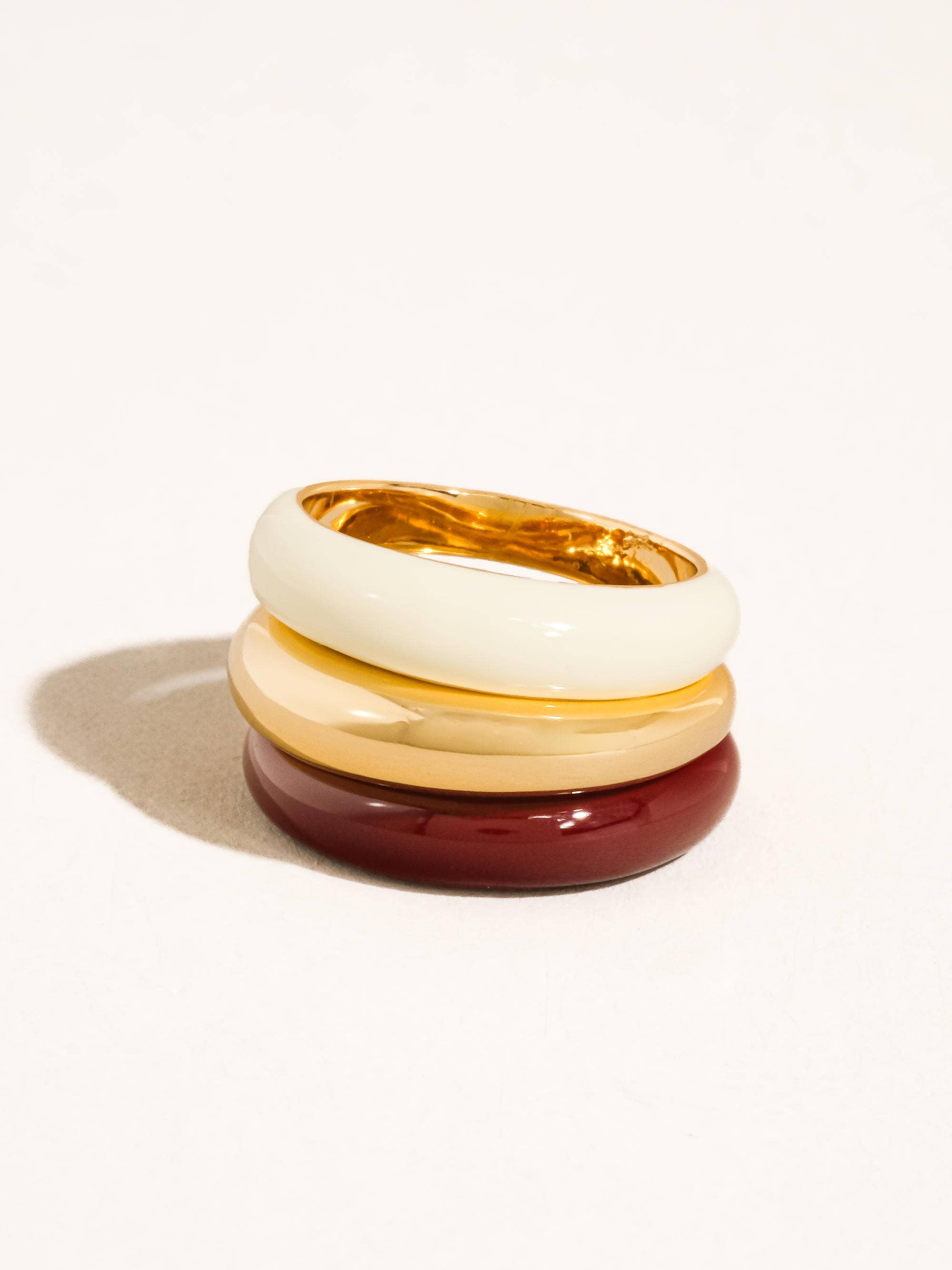 Flânerie Lottie 18K Gold Vintage Enamel Band Ring