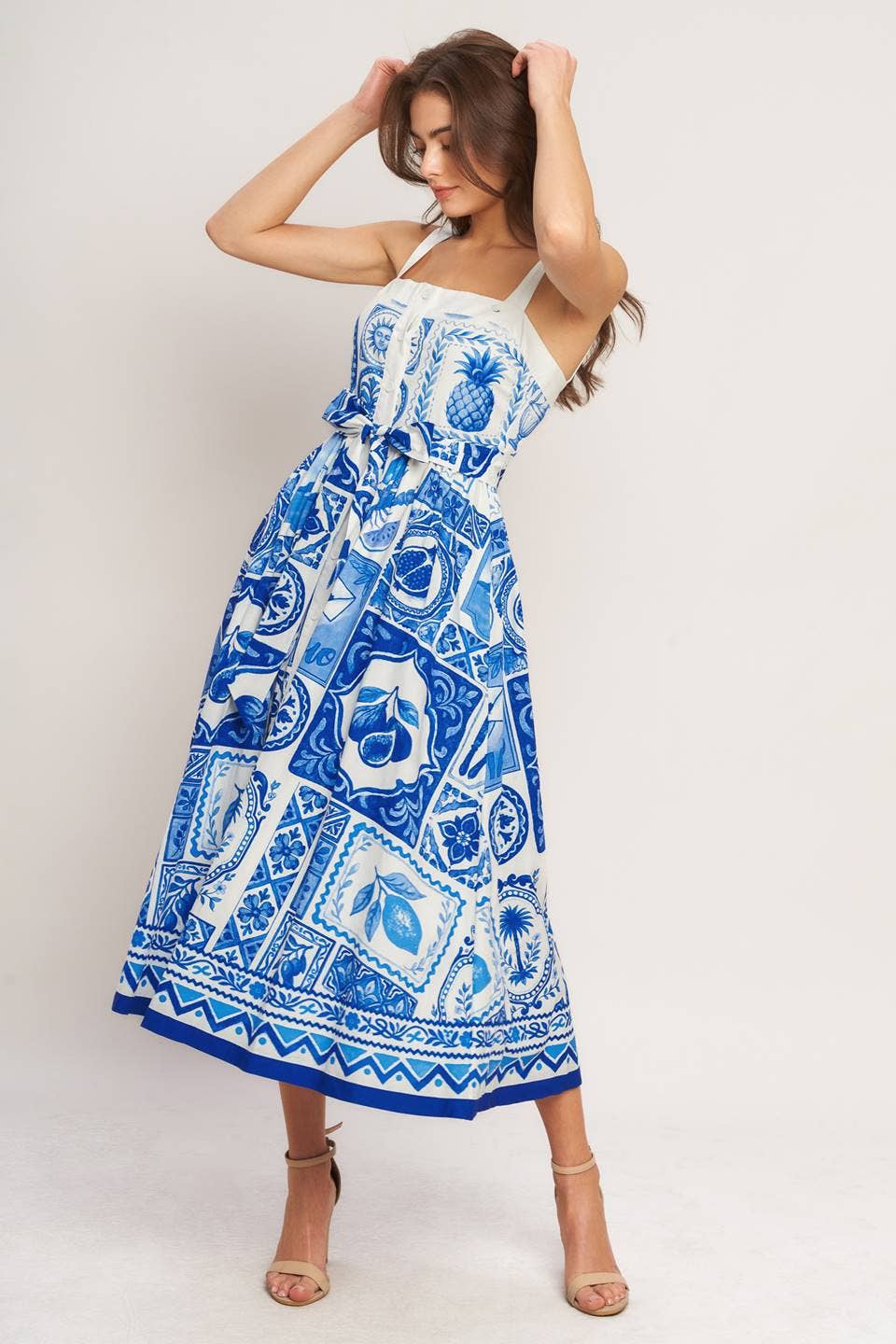 Flying Tomato Printed Woven Midi Dress ID23543