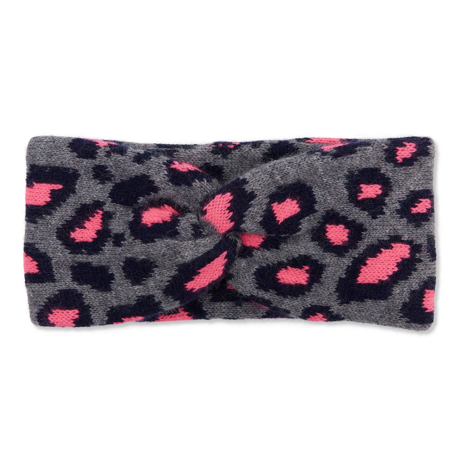Somerville Cashmere Leopard Headband - Pink/Black
