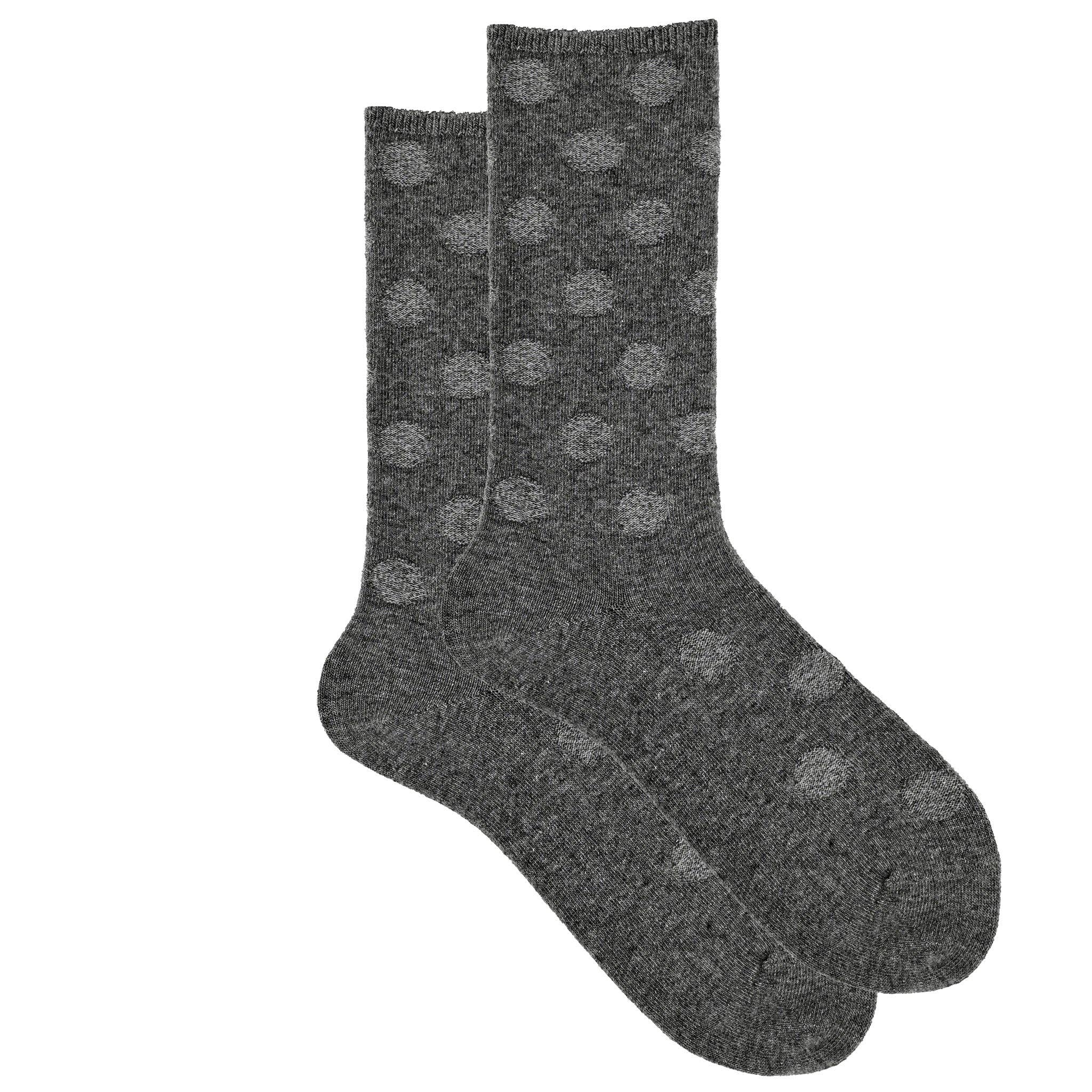 iLux Condotta Cashmere Silk Reverse Dot Crew Socks 1713