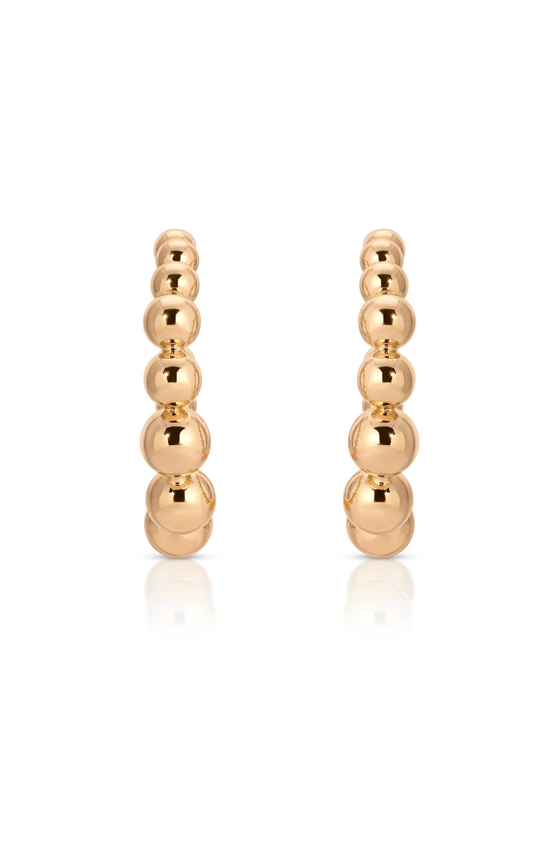 Ettika Bubble Ball Hoops in Gold