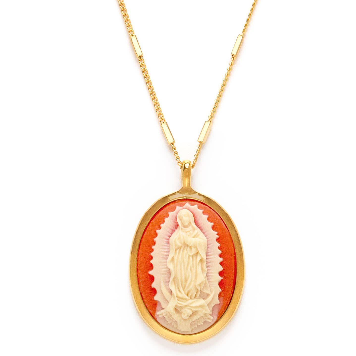Amano Studio Virgin of Guadalupe Vintage Cameo Necklace