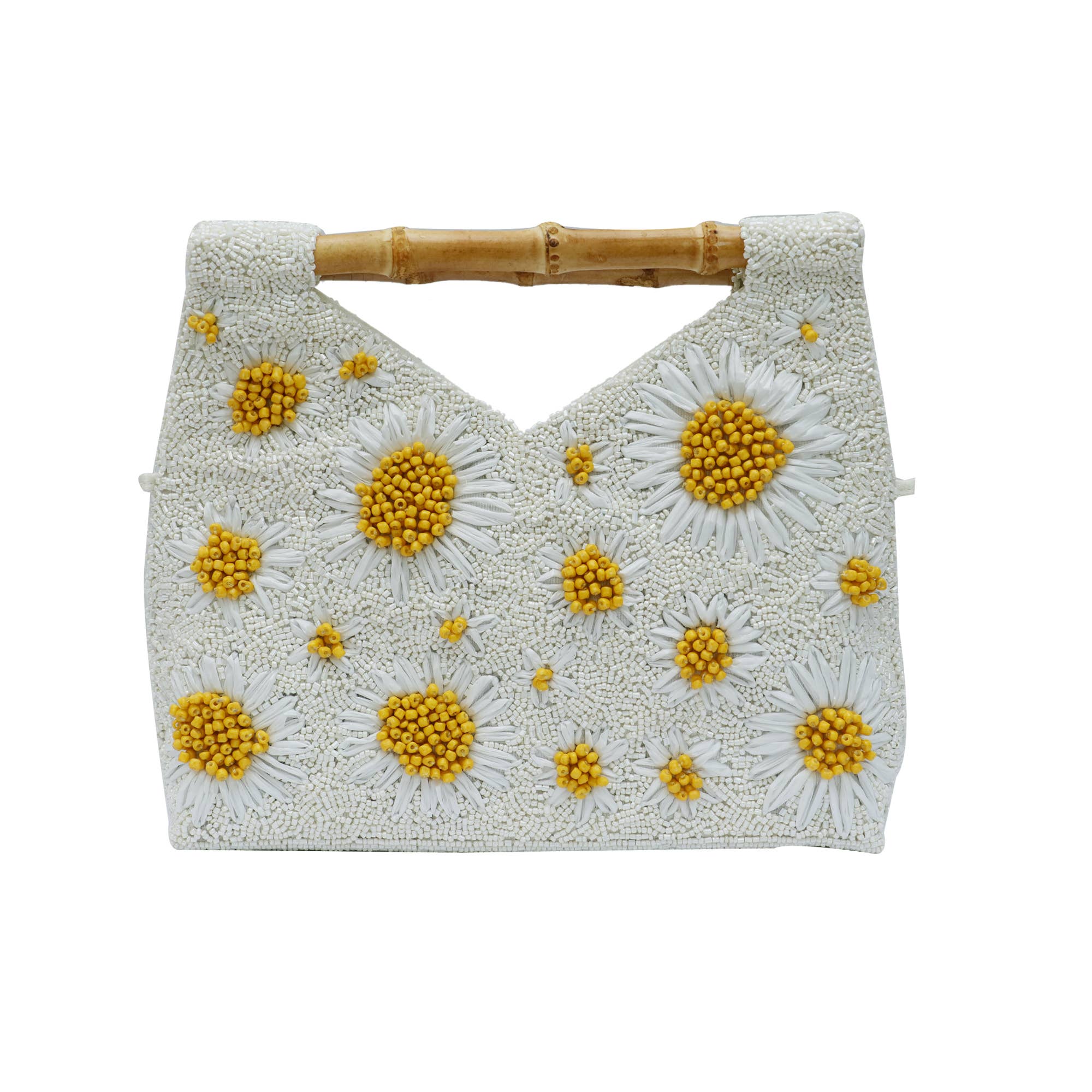 Tiana NY Daisies Bamboo Cutout Bag in Ivory BH-627