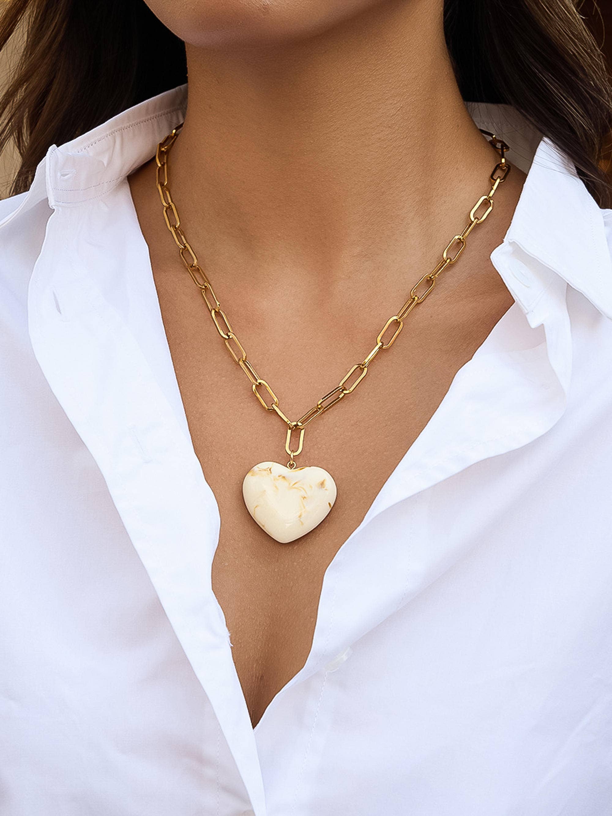 Flânerie Rouelle 18K Gold Heart Chain Necklace