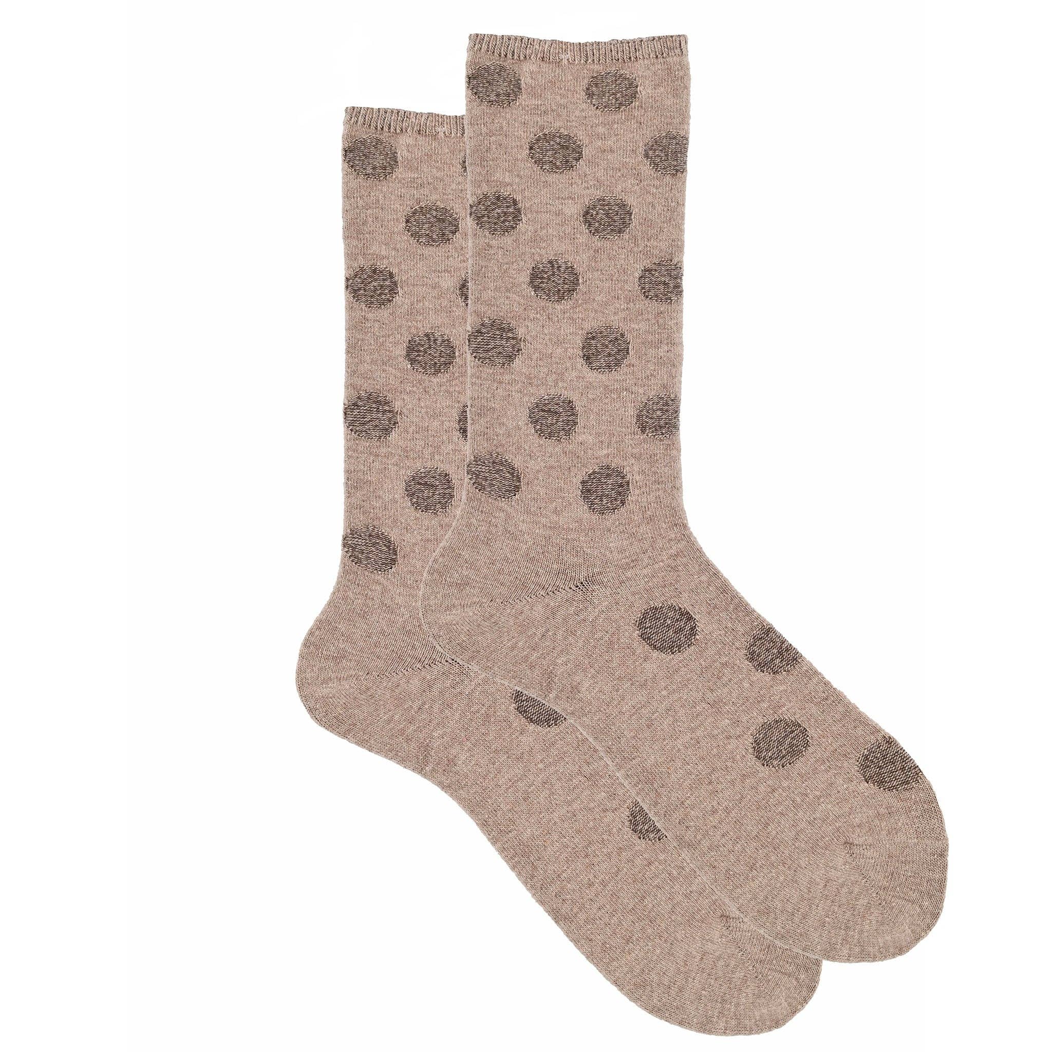 iLux Condotta Cashmere Silk Reverse Dot Crew Socks 1713
