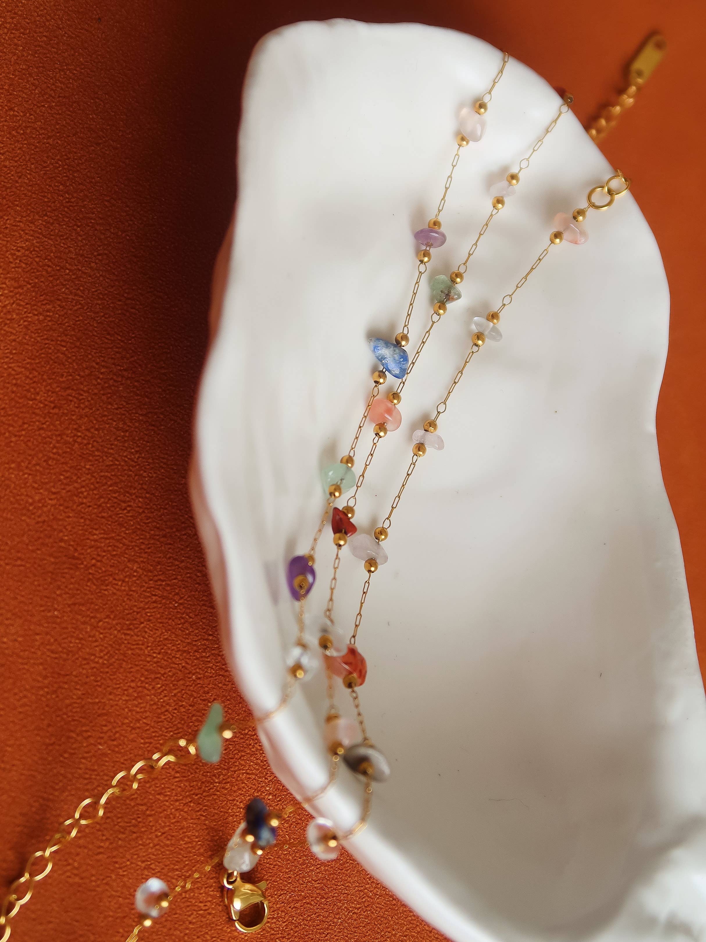 Flânerie Besse 18K Gold Multi Gemstone Necklace, Bracelet