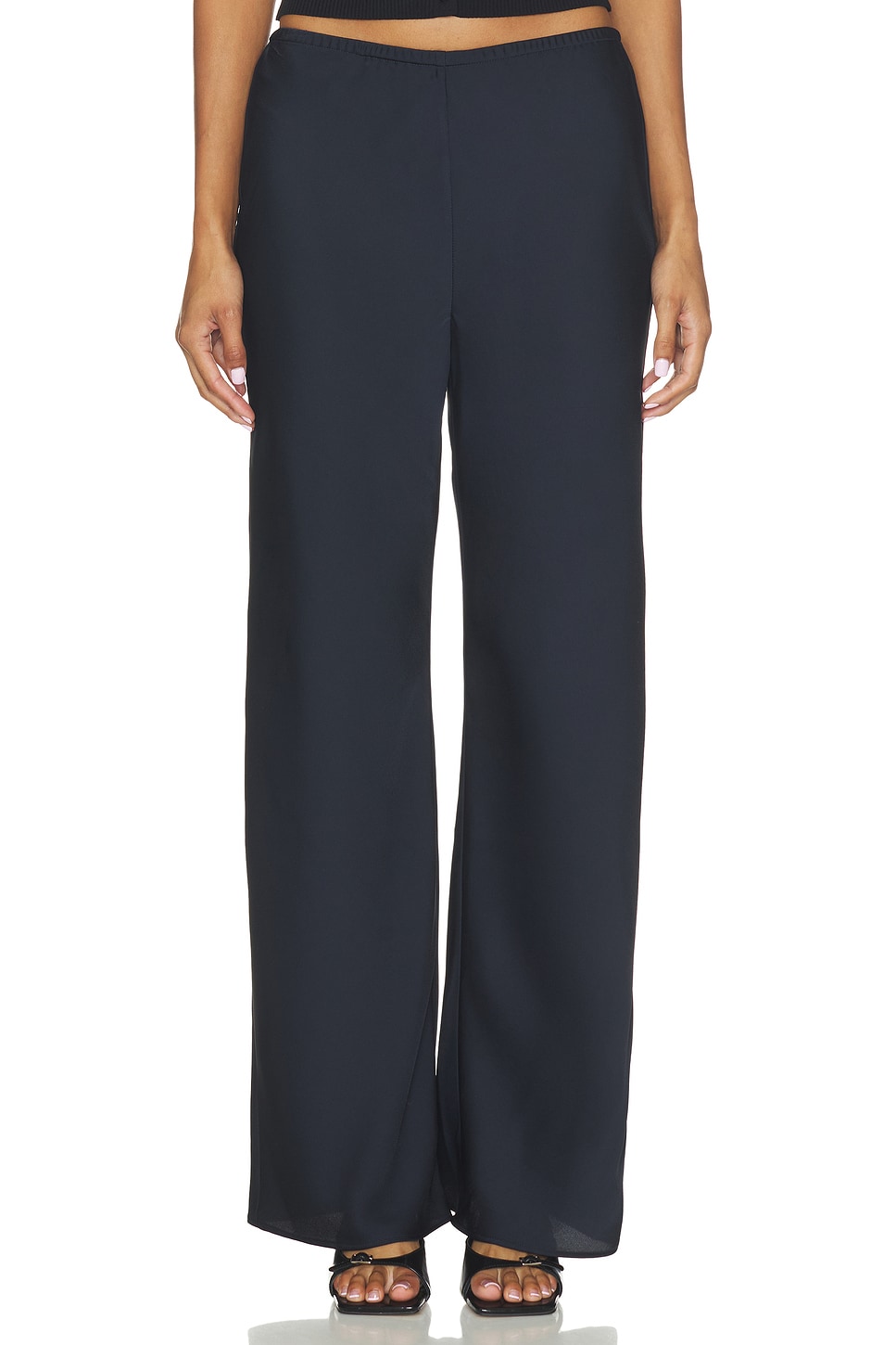 Elodie Row Satin Pant - Navy product photo 1