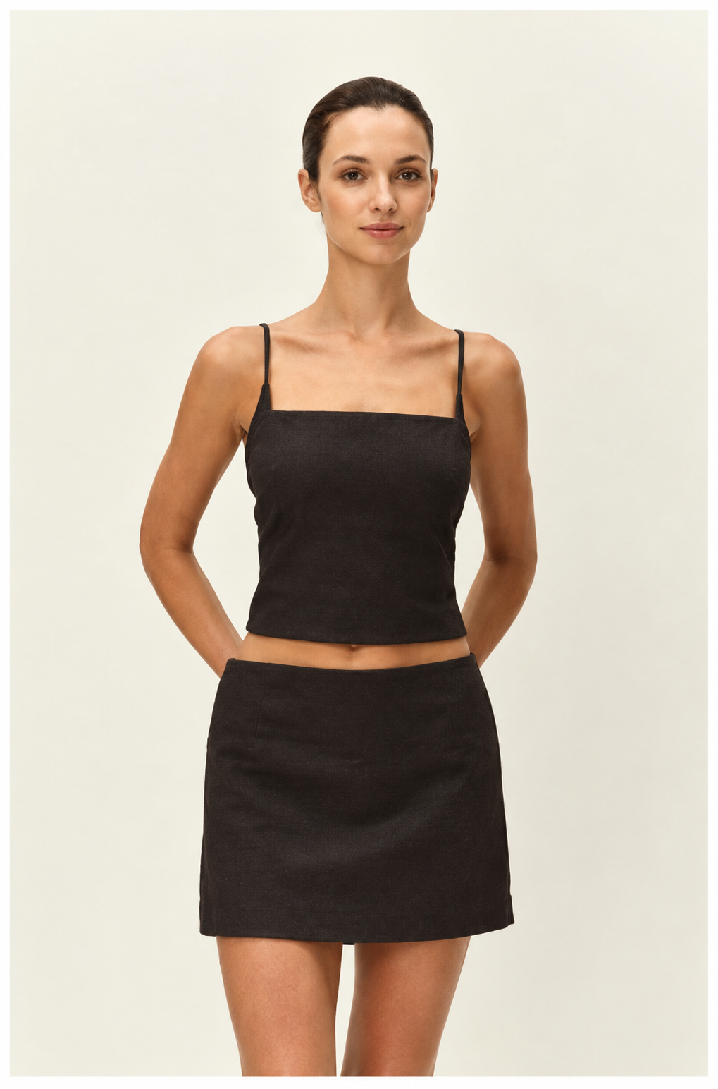Elodie Brown Square-Neck Camisole E1326BY728 clarified product photo