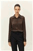 Elodie Brown Sheer Button-Up Top E1326TY365 product photo 1