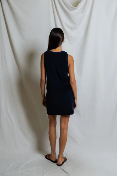 Perfect White Tee Esther Loop Terry Mock Neck Tank