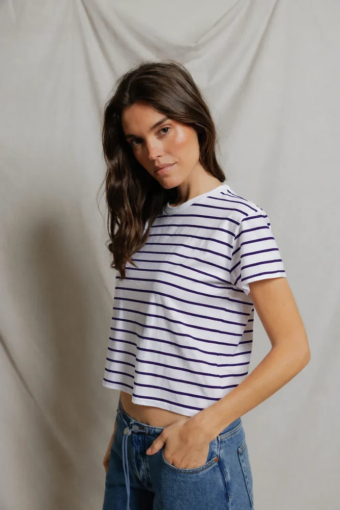 Perfect White Tee Everett Stripe Tee