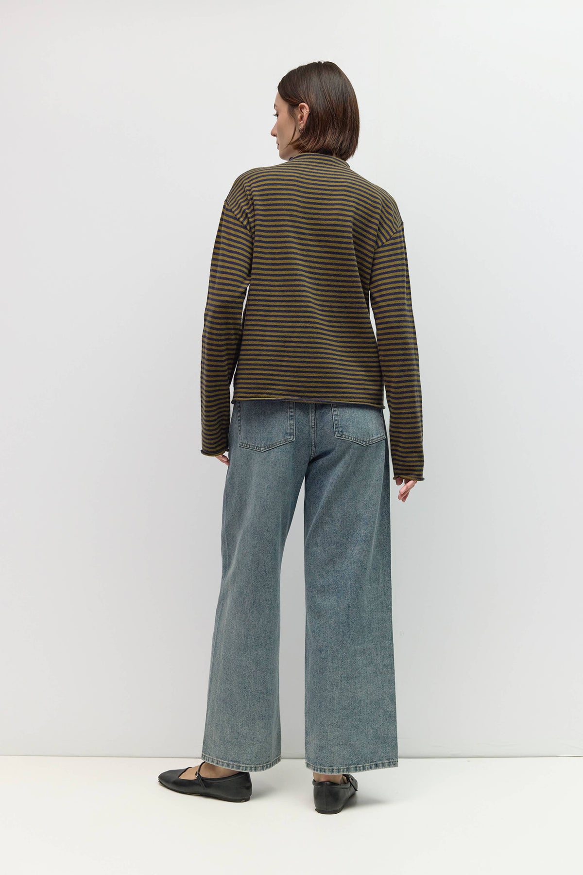 All Row The Cierra Sweater | Striped Mockneck Sweater