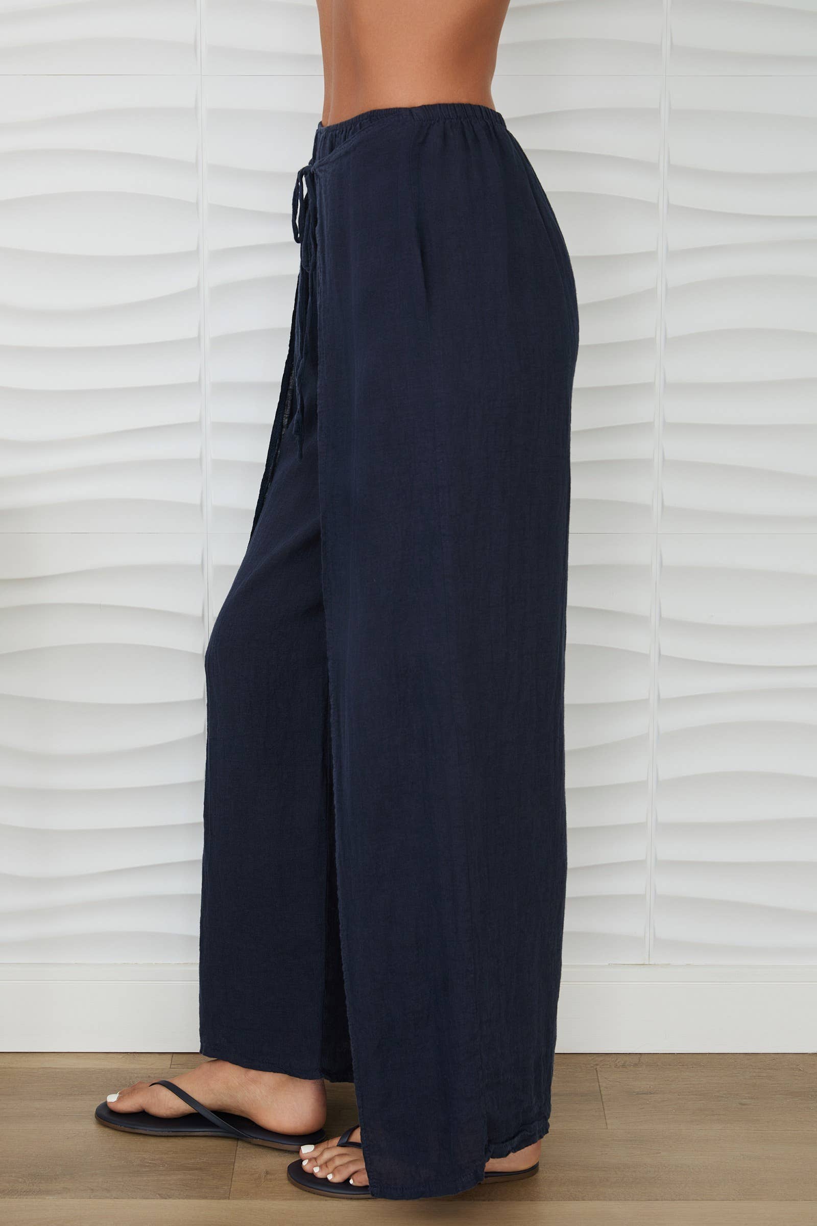 Milio Milano Linen Pants with Side Panel 80815