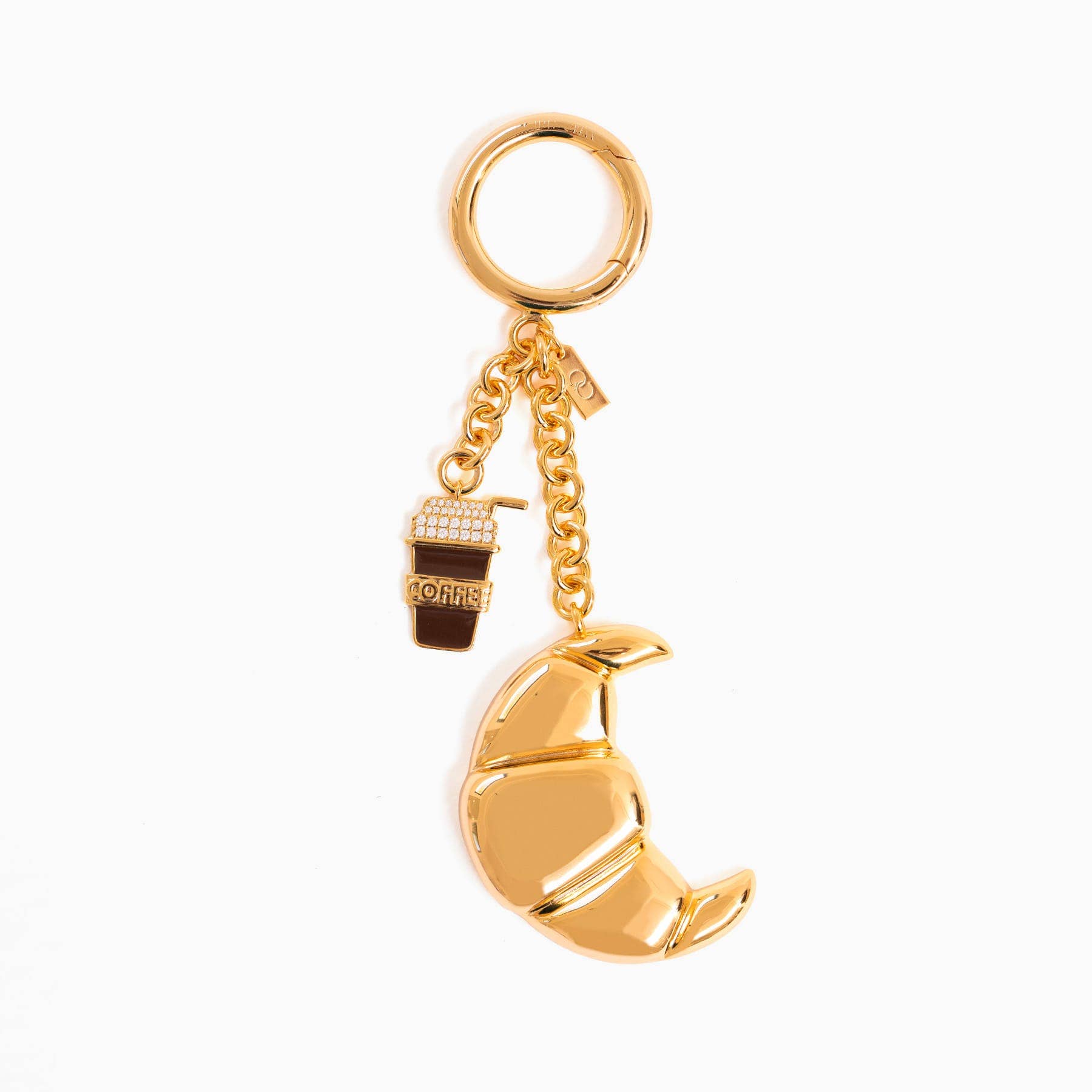 Girls Crew Coffee & Croissant Bag Charm
