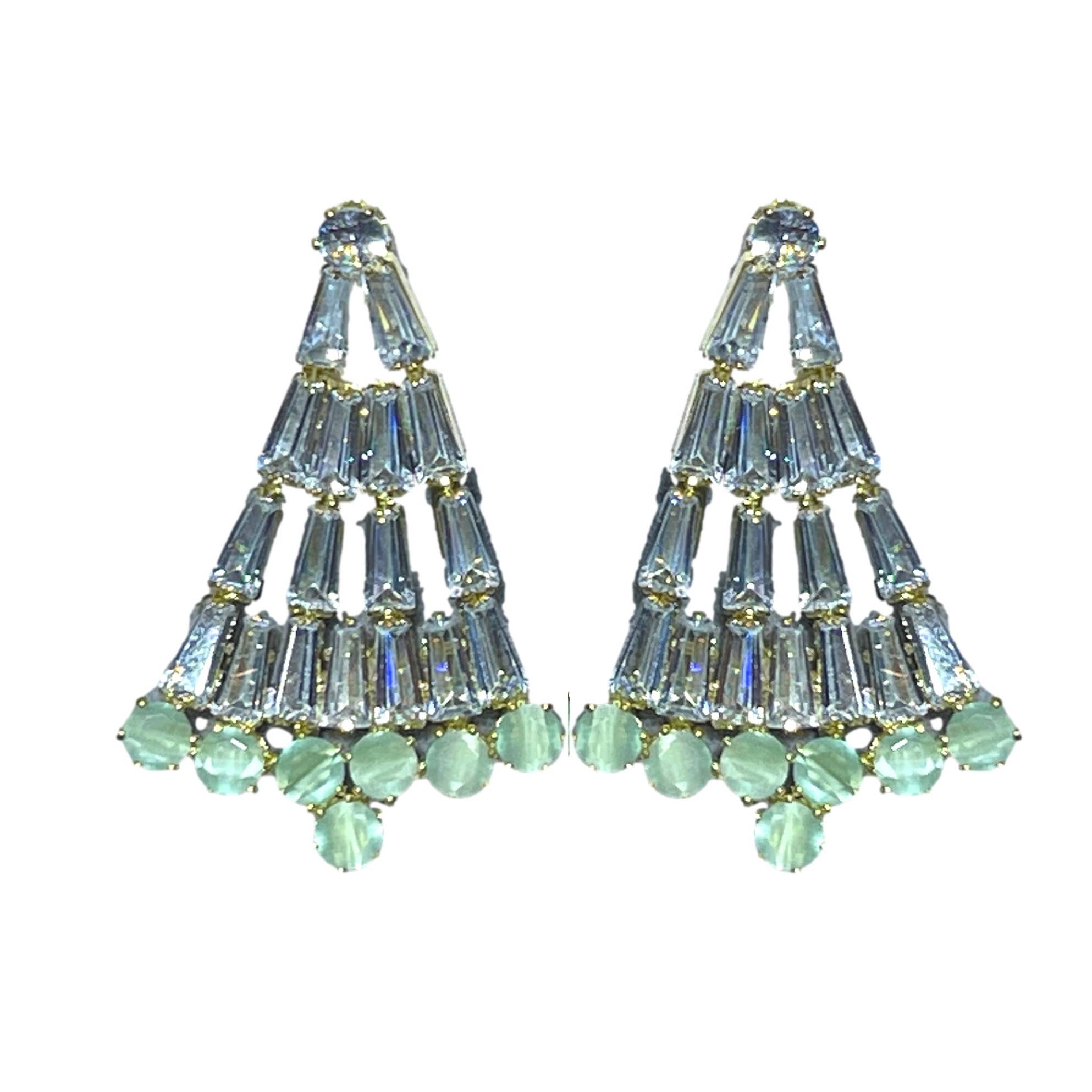 St. Armands Crystal and Chalcedony Earrings