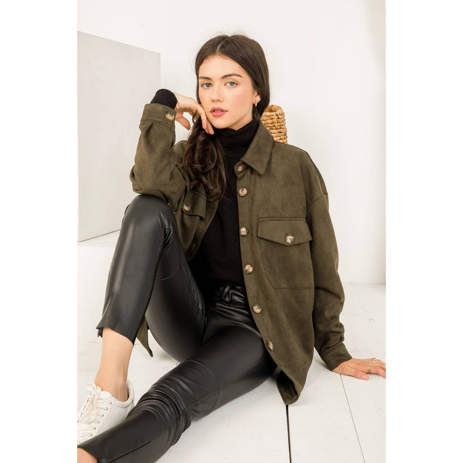 THML Suede Button Up Jacket THS0995