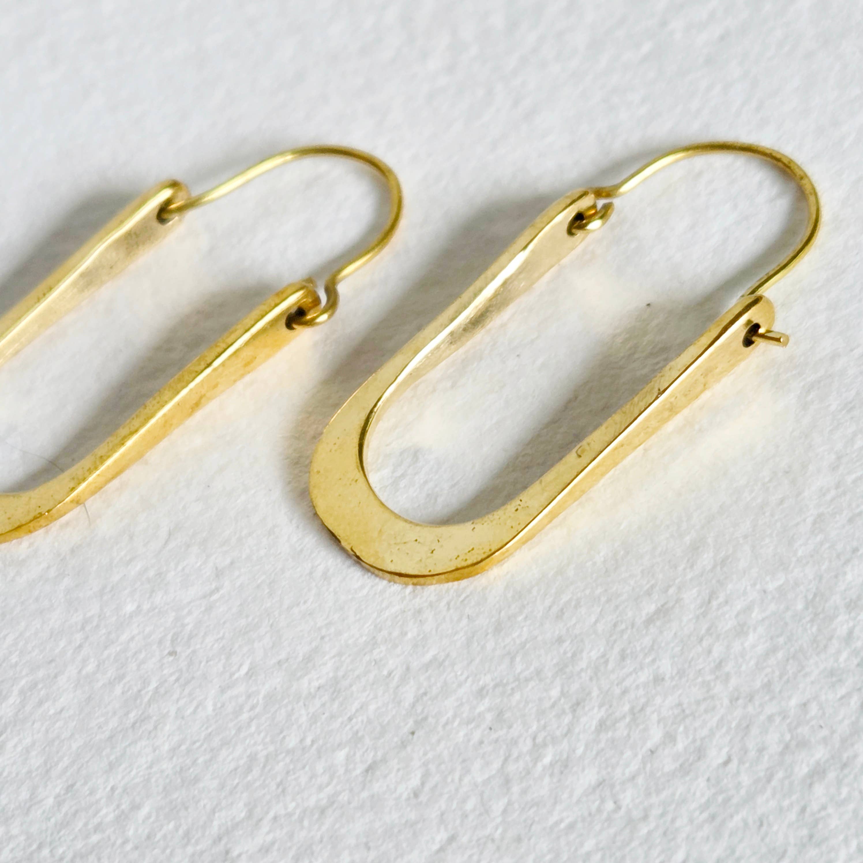Bisjoux Brass Hoop Oval Earrings
