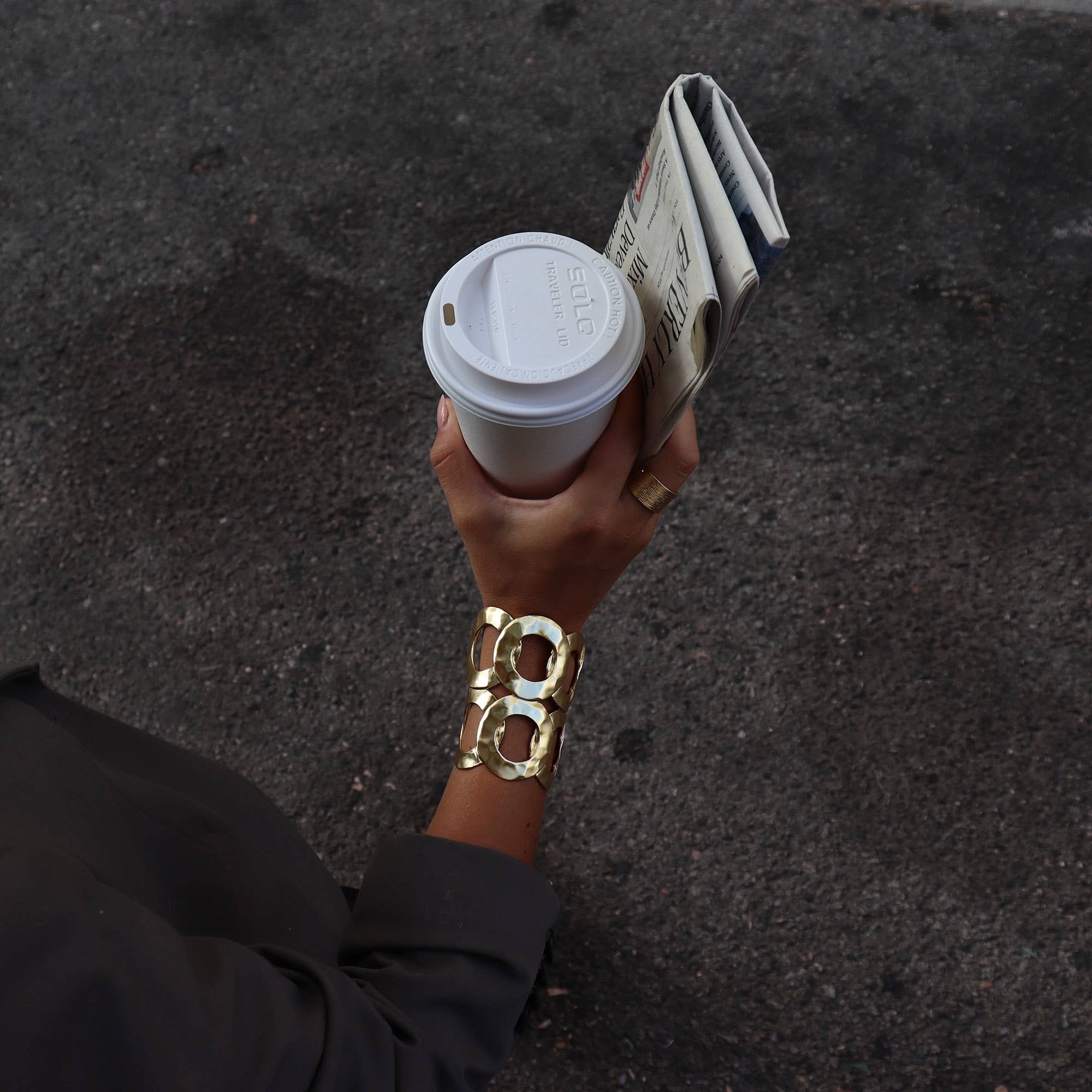 Karine Sultan Intertwined Rings Cuff Bracelet B75005.10