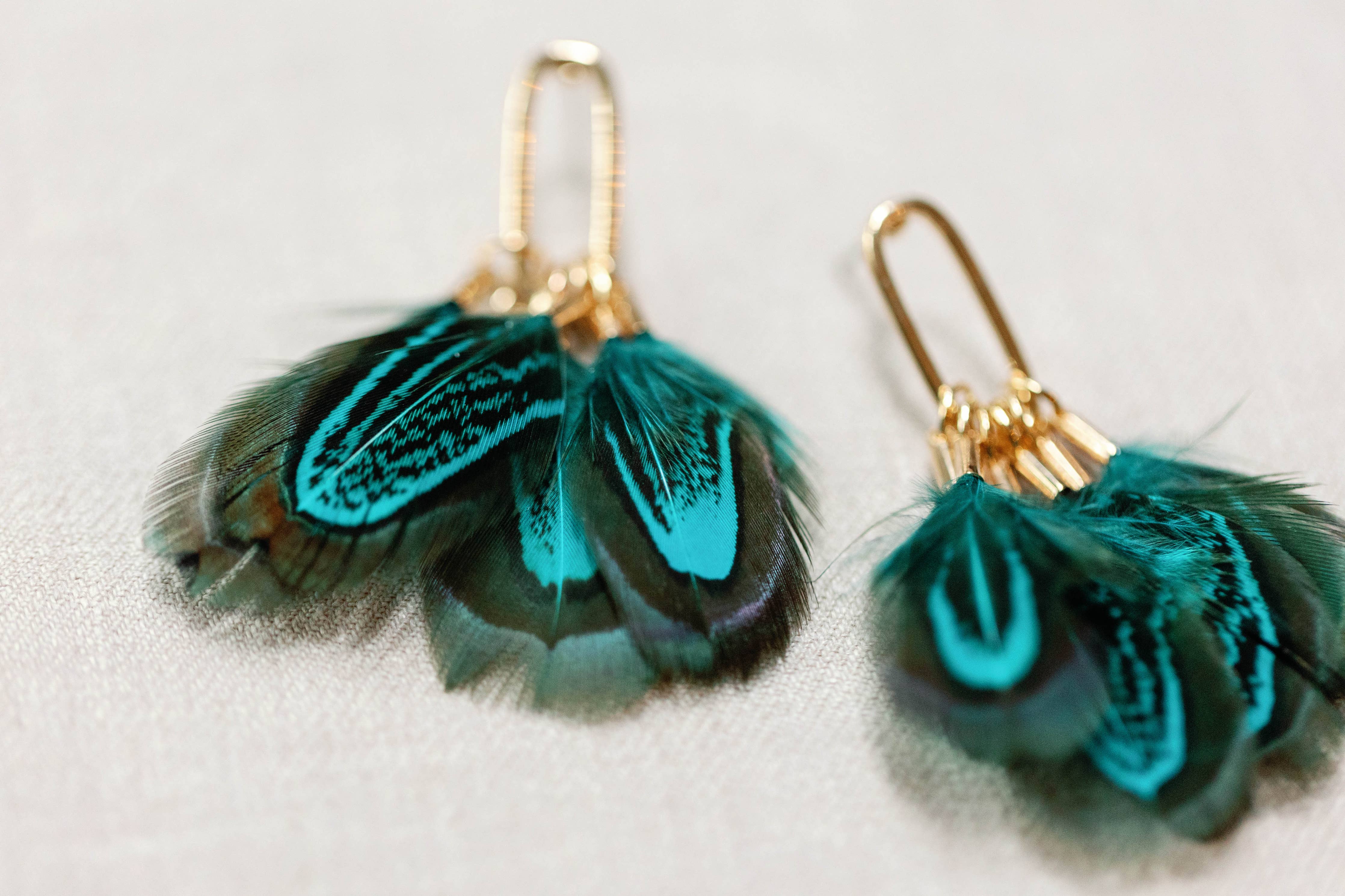 St. Armands Designs of Sarasota Peacock Feather Fall Statement Tassel Earrings SAD199