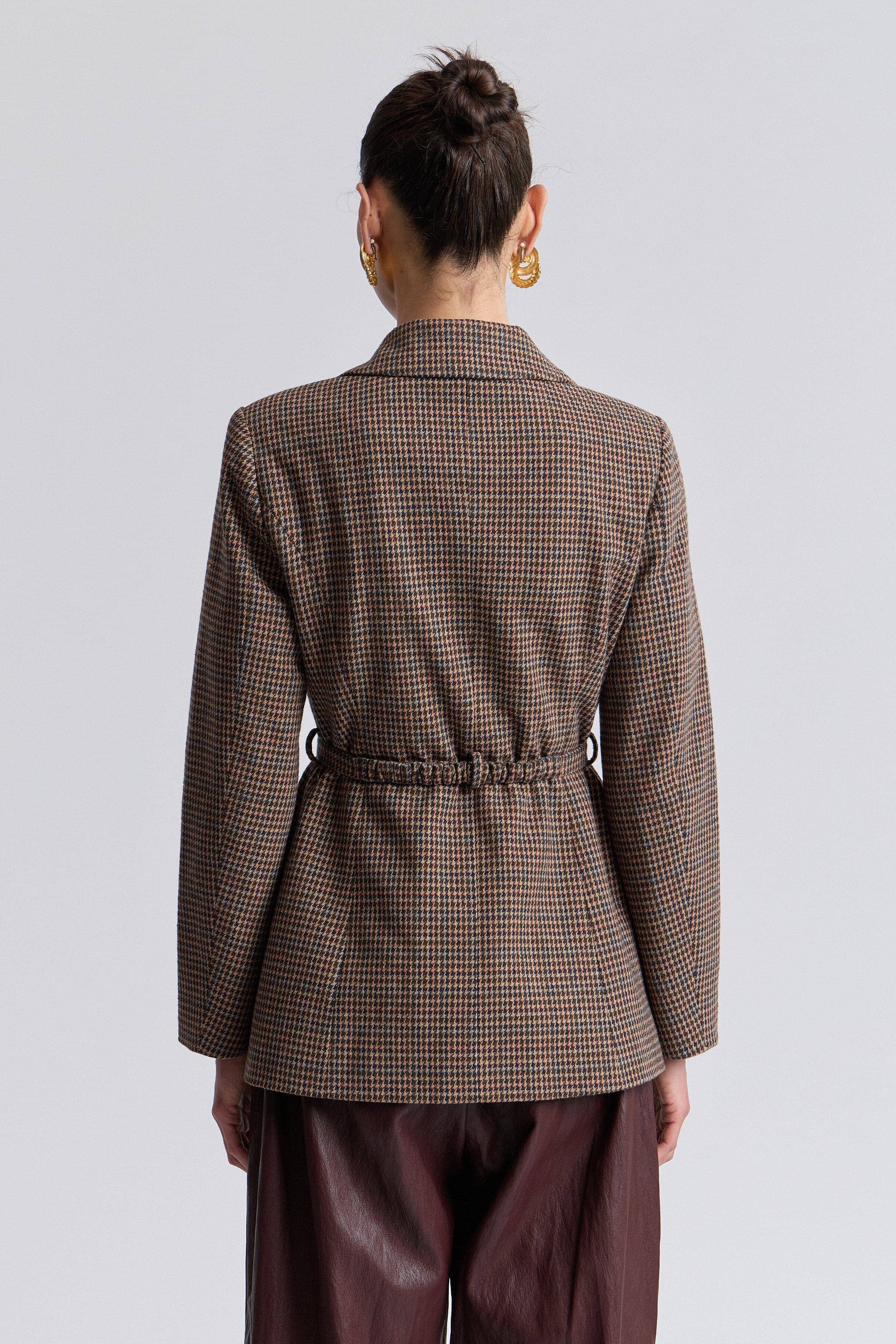 Avec Les Filles Houndstooth Belted Blazer 86686