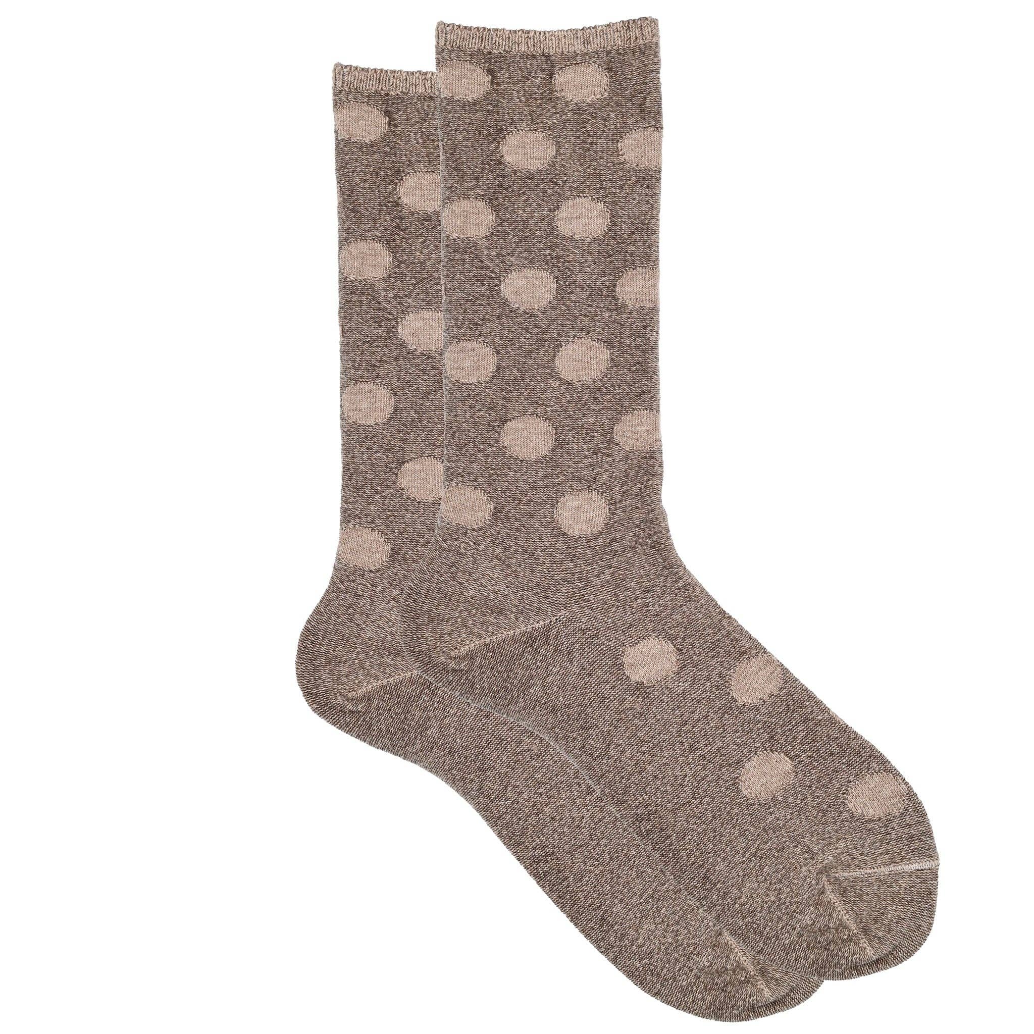 iLux Condotta Cashmere Silk Reverse Dot Crew Socks 1713