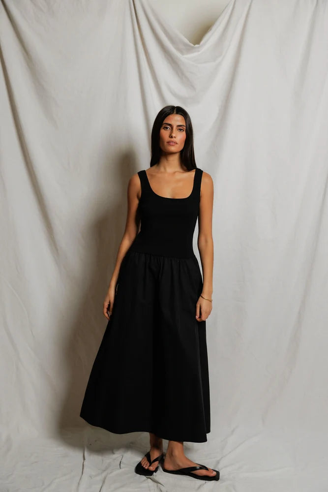 Perfect White Fabiola Tee Poplin Tank Dress