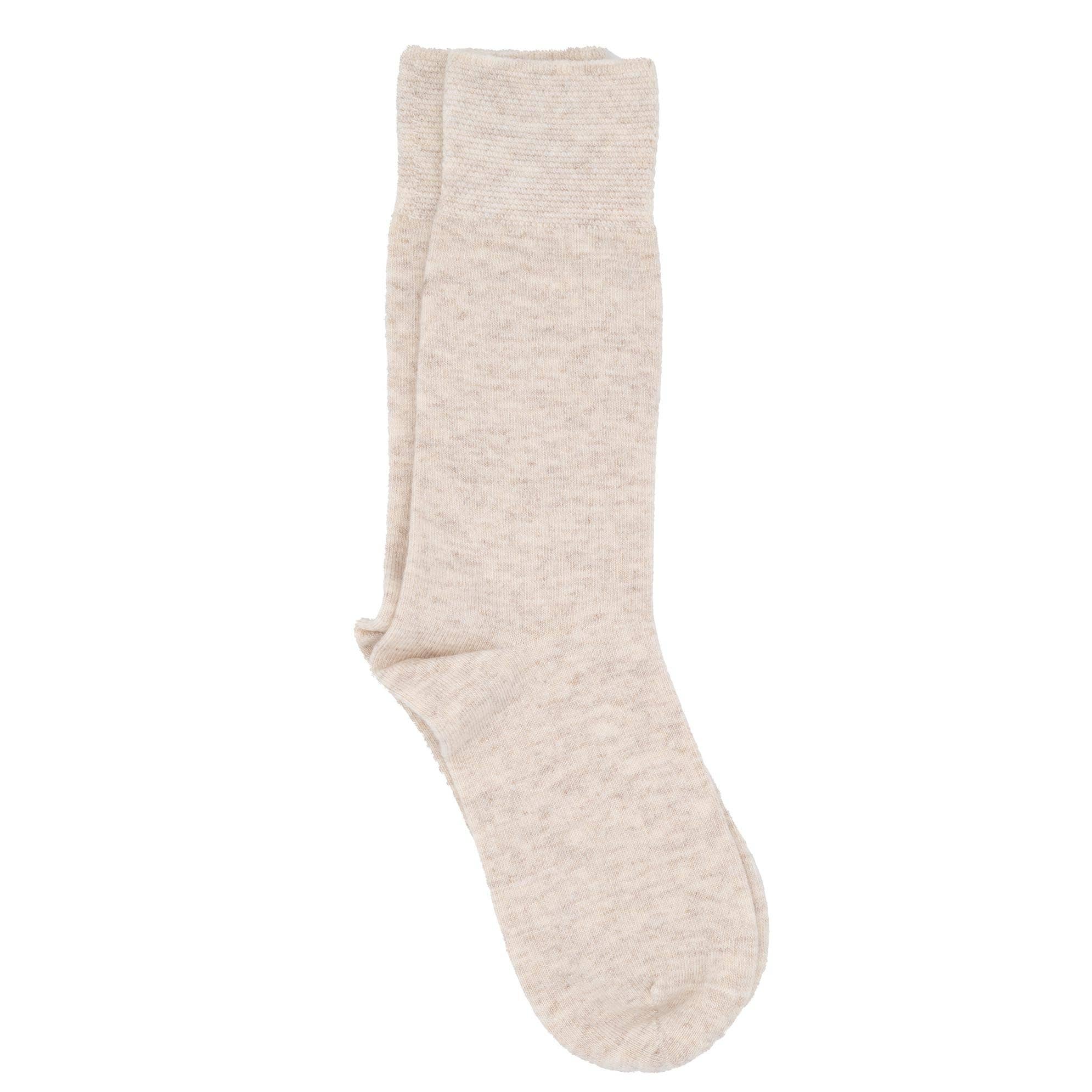 iLux Nuvola Cozy Cashmere Silk Pique Cuff Crew Socks 1602