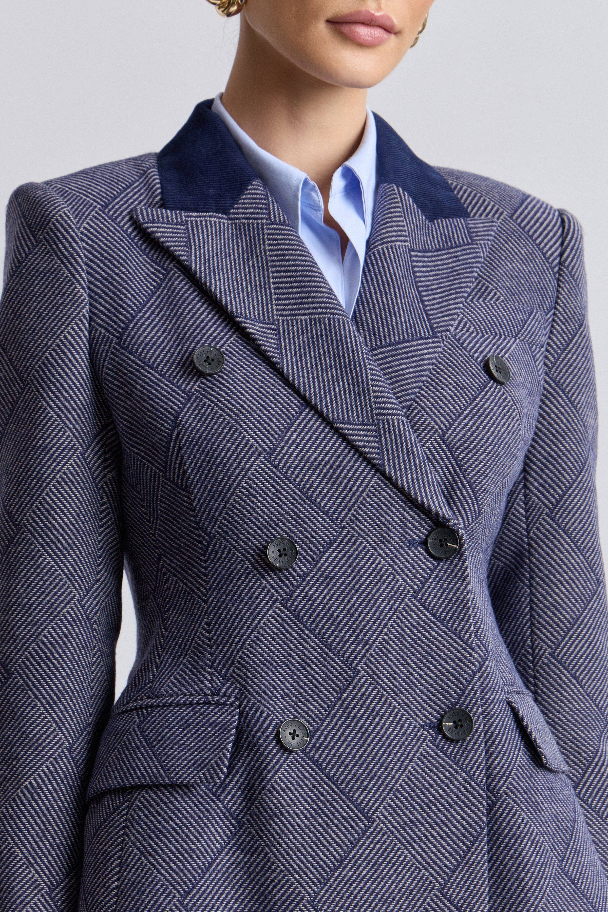 Avec Les Filles Basketweave Hourglass Blazer 84920