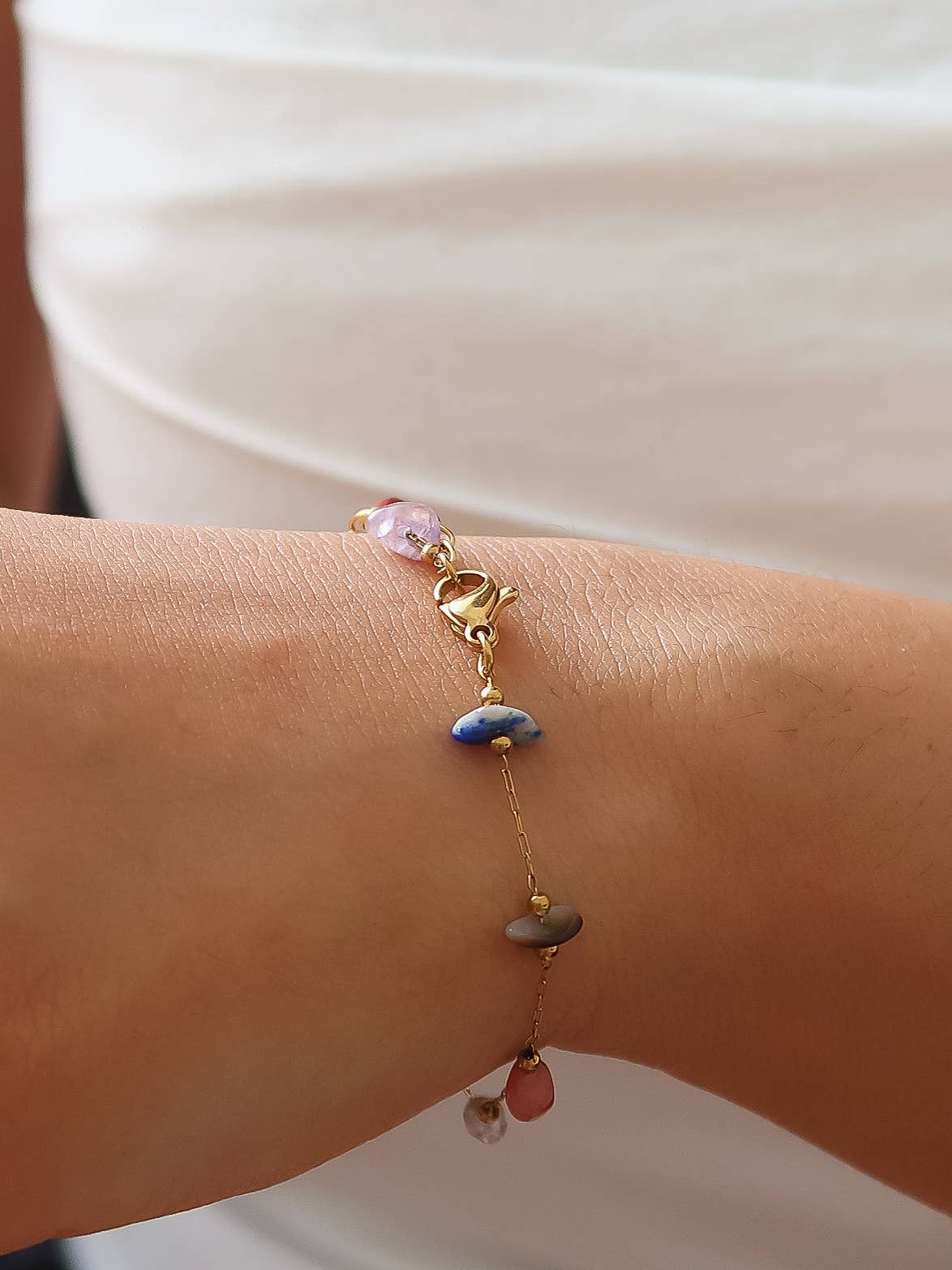 Flânerie Besse 18K Gold Multi Gemstone Necklace, Bracelet
