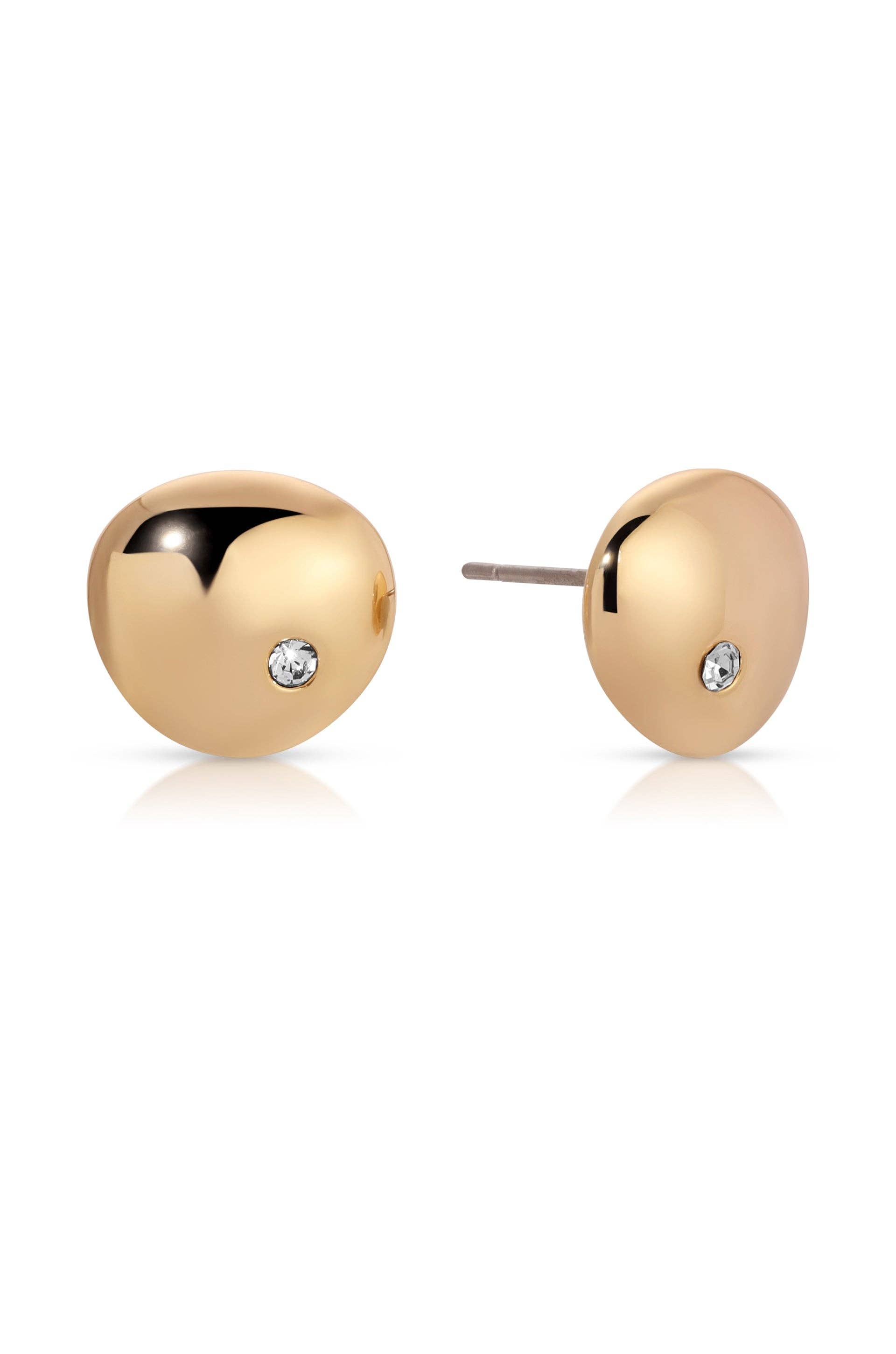 Ettika Polished Pebble Crystal Stud Earrings