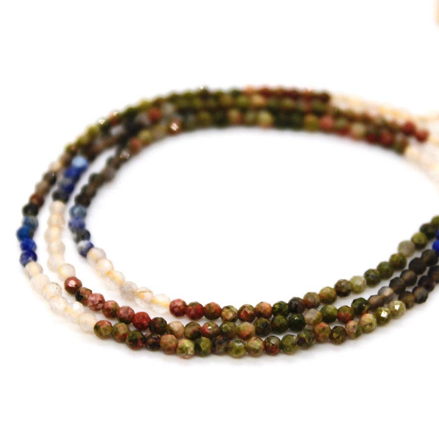 Lizou 16" Chocolate Gradient Stone Necklace #23