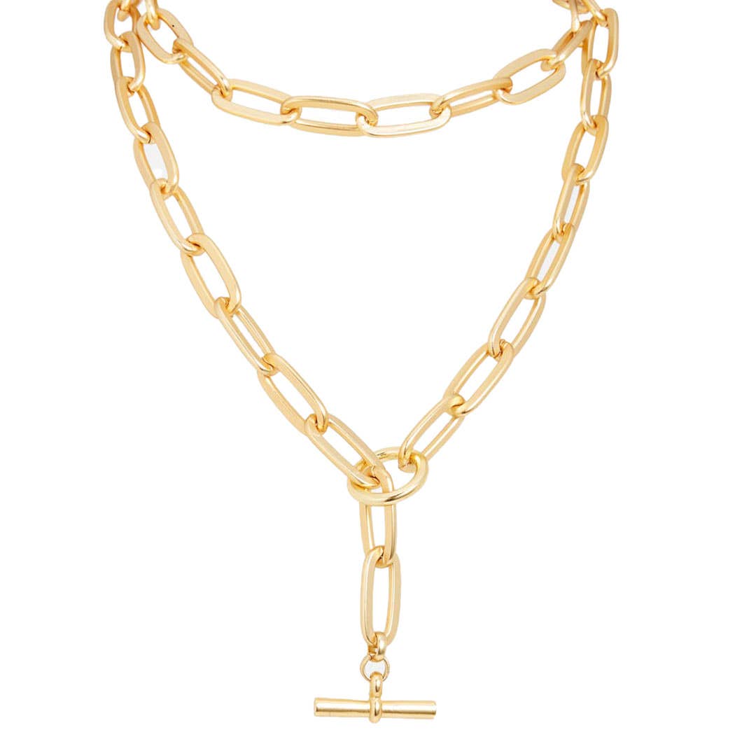 Karine Sultan Bold Thick Link Long Chain Necklace N71677.10