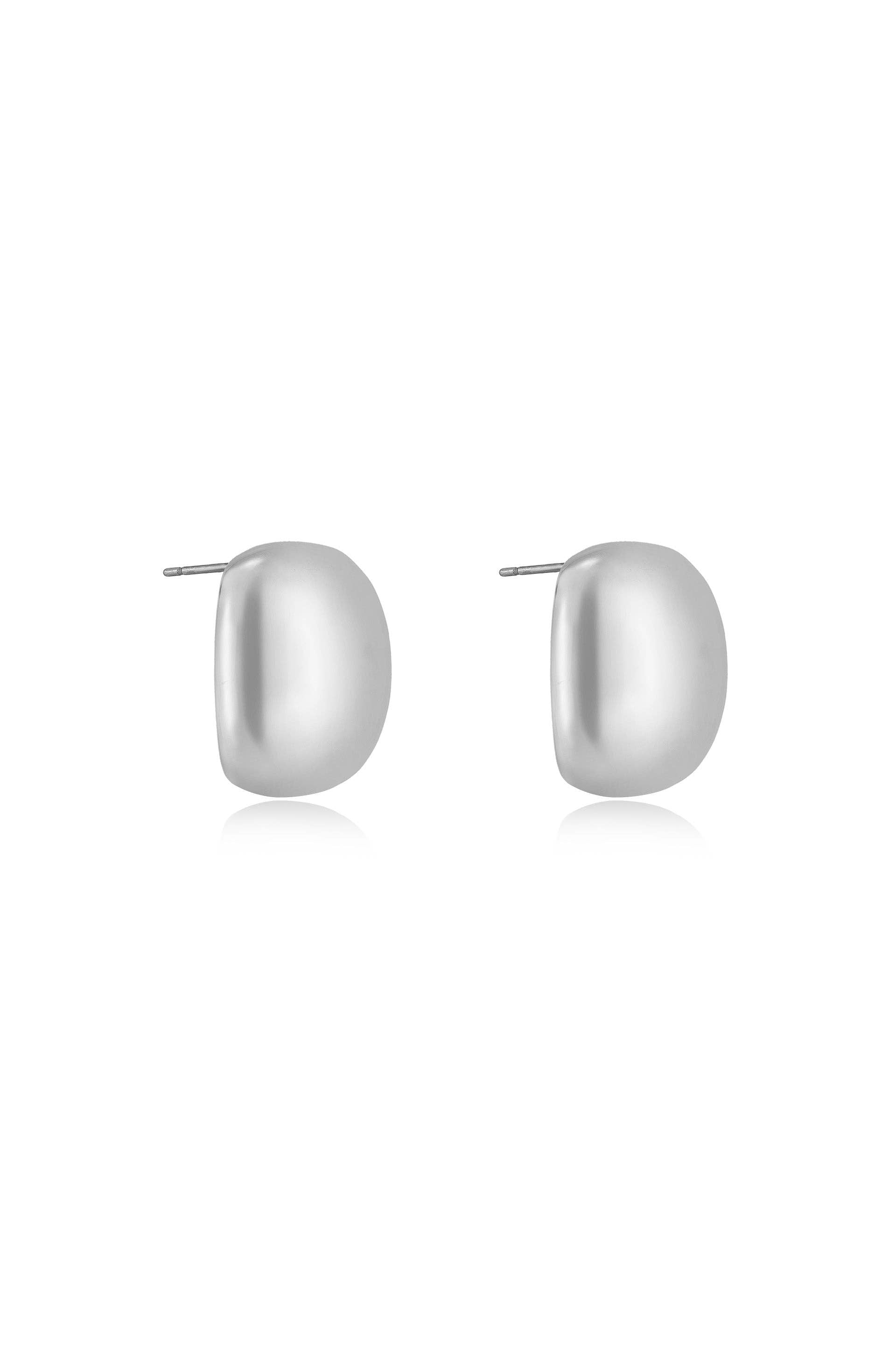 Ettika Minimal Curved Square Stud Earrings