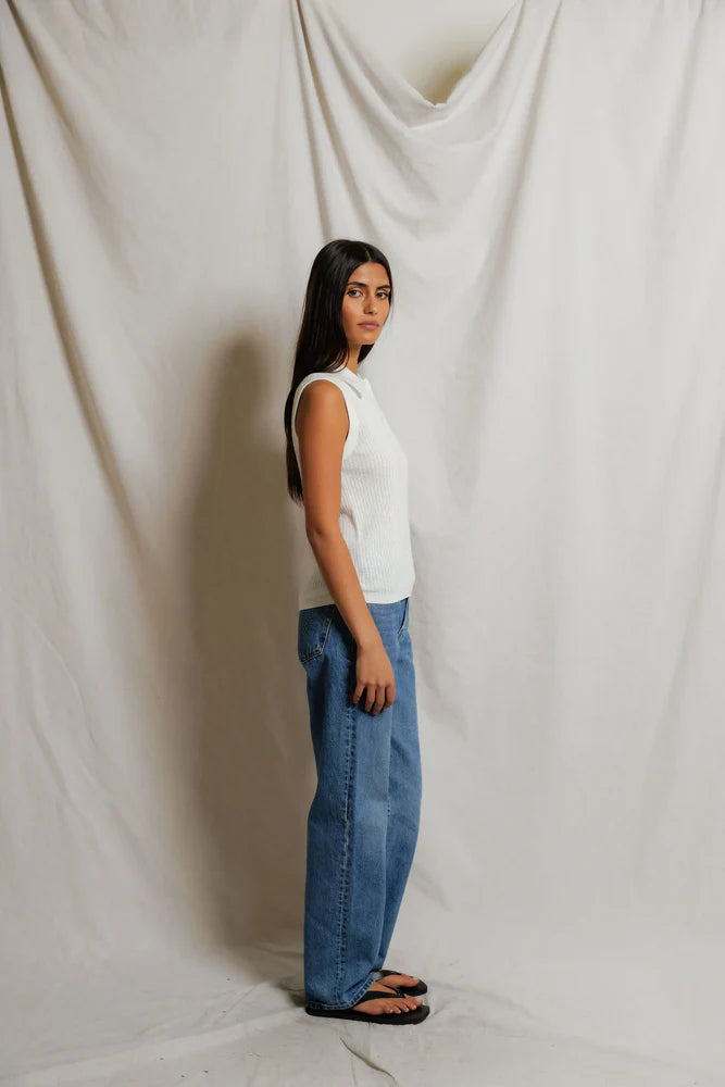 Perfect White Tee Fran Pointelle Polo