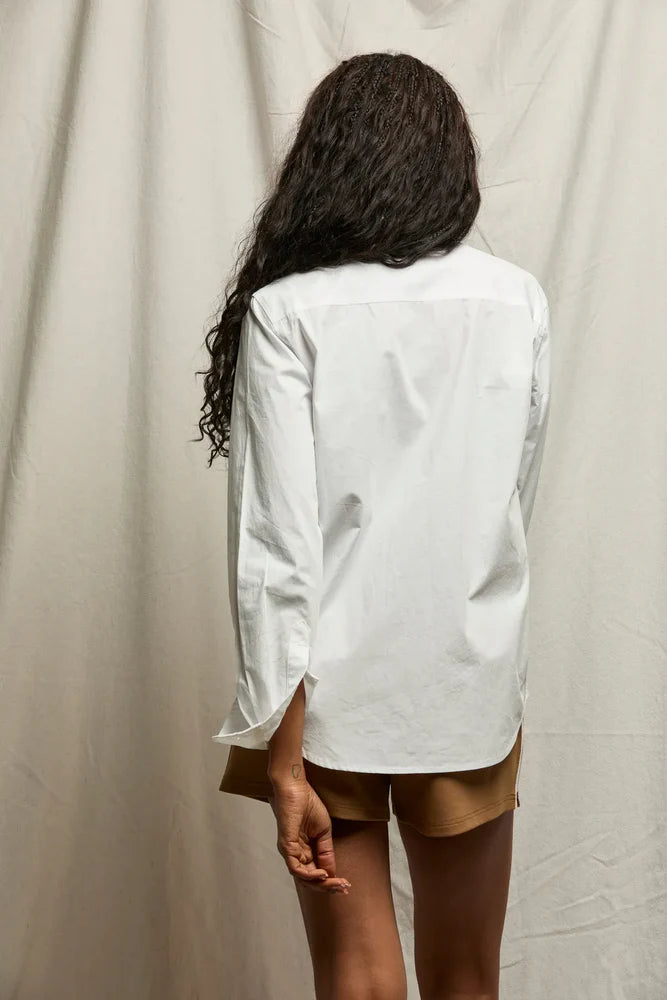 Perfect White Tee Giselle Button Up Top