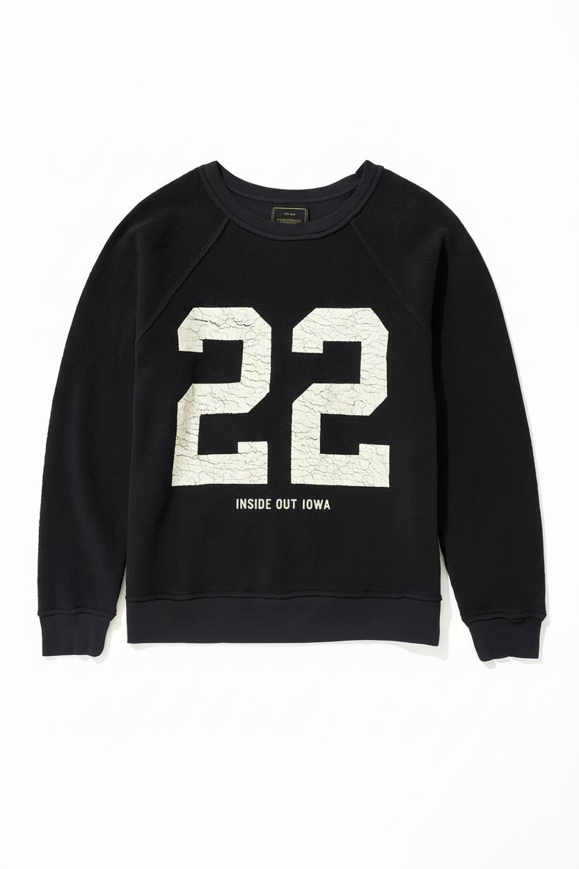 Retro Brand Inside Out Iowa 22 Vintage Sweatshirt Black - Product Photo