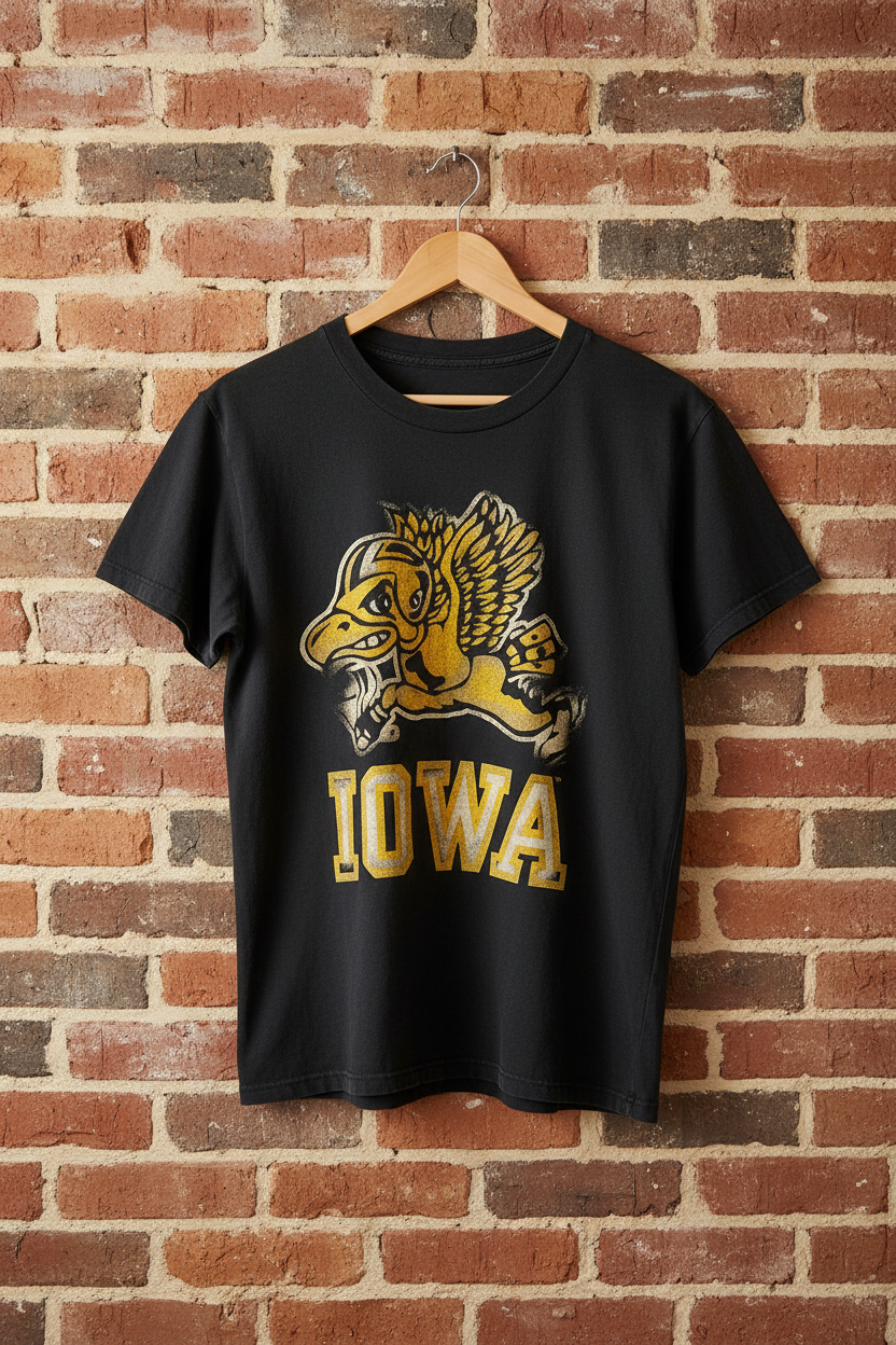 Retro Brand Flying Herky Vintage Tee hanging on brick wall